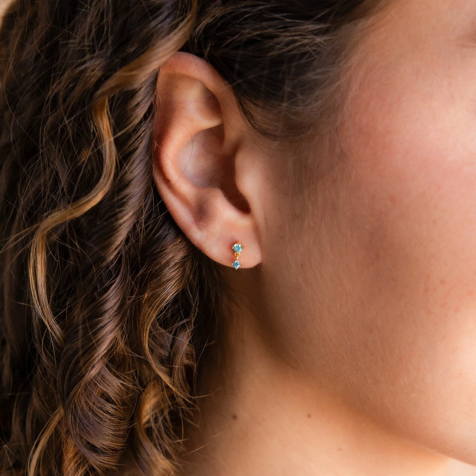Amethyst Birthstone Drop Studs - Image 4