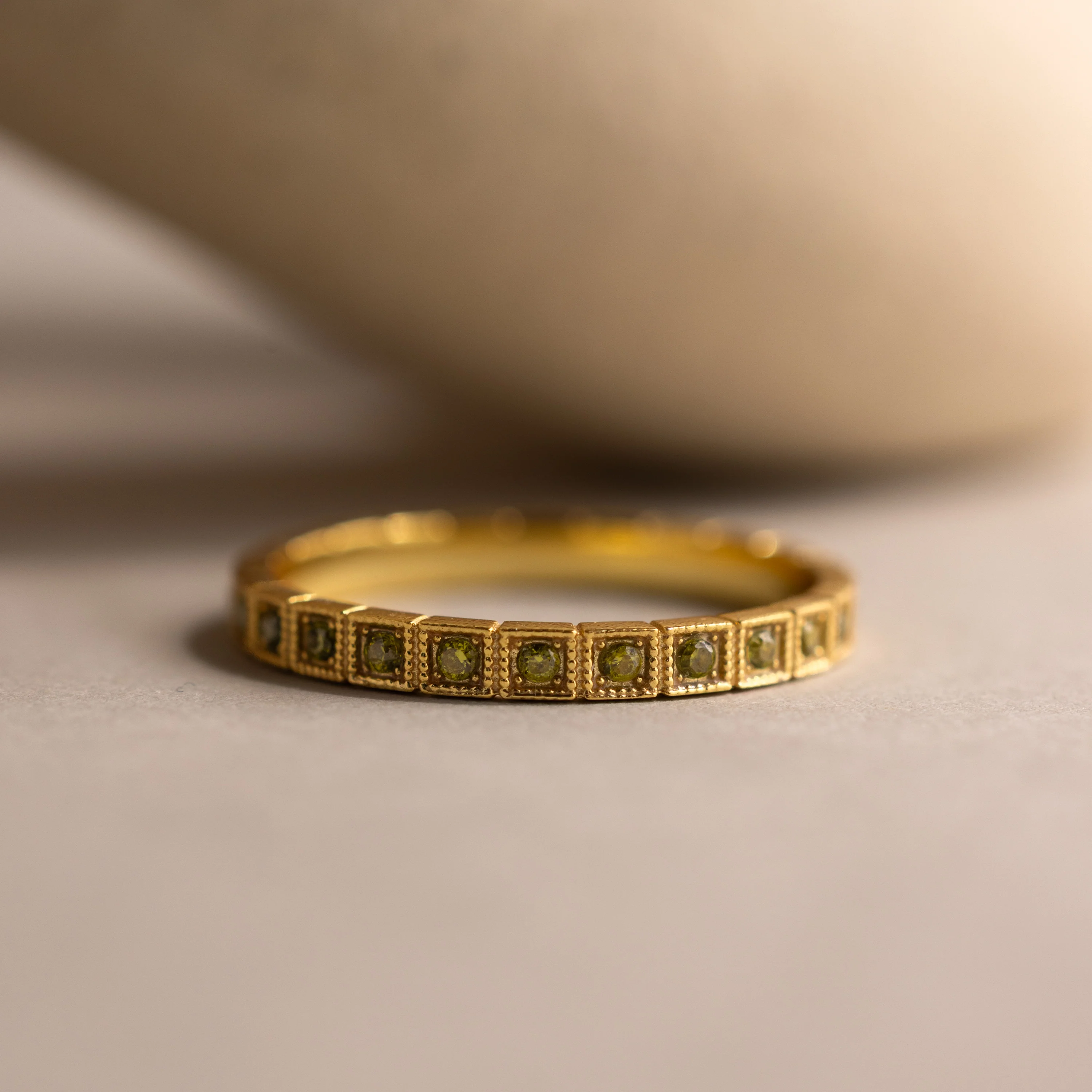 Art Deco Peridot Eternity Ring