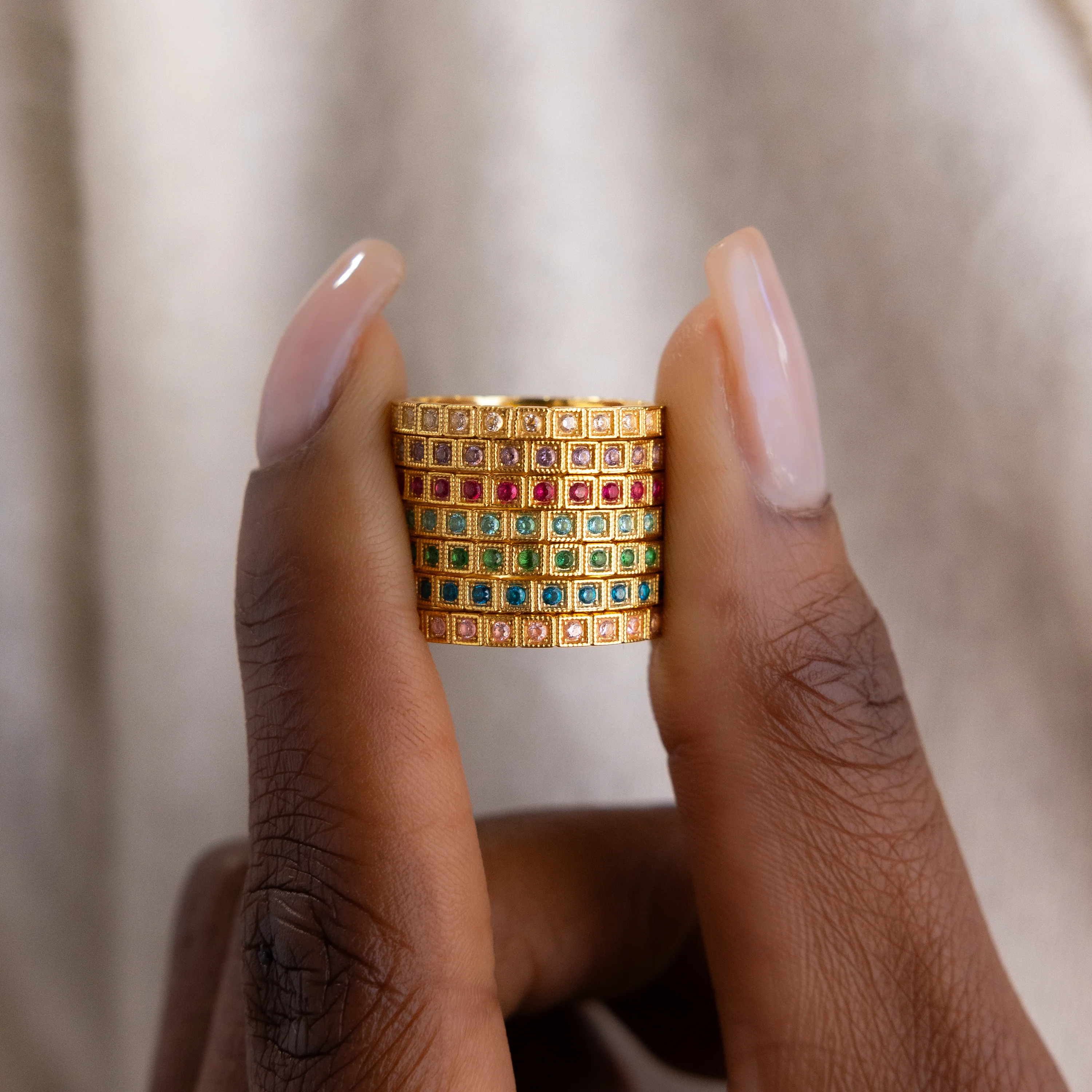 Art Deco Pink Tourmaline Eternity Ring - Image 5