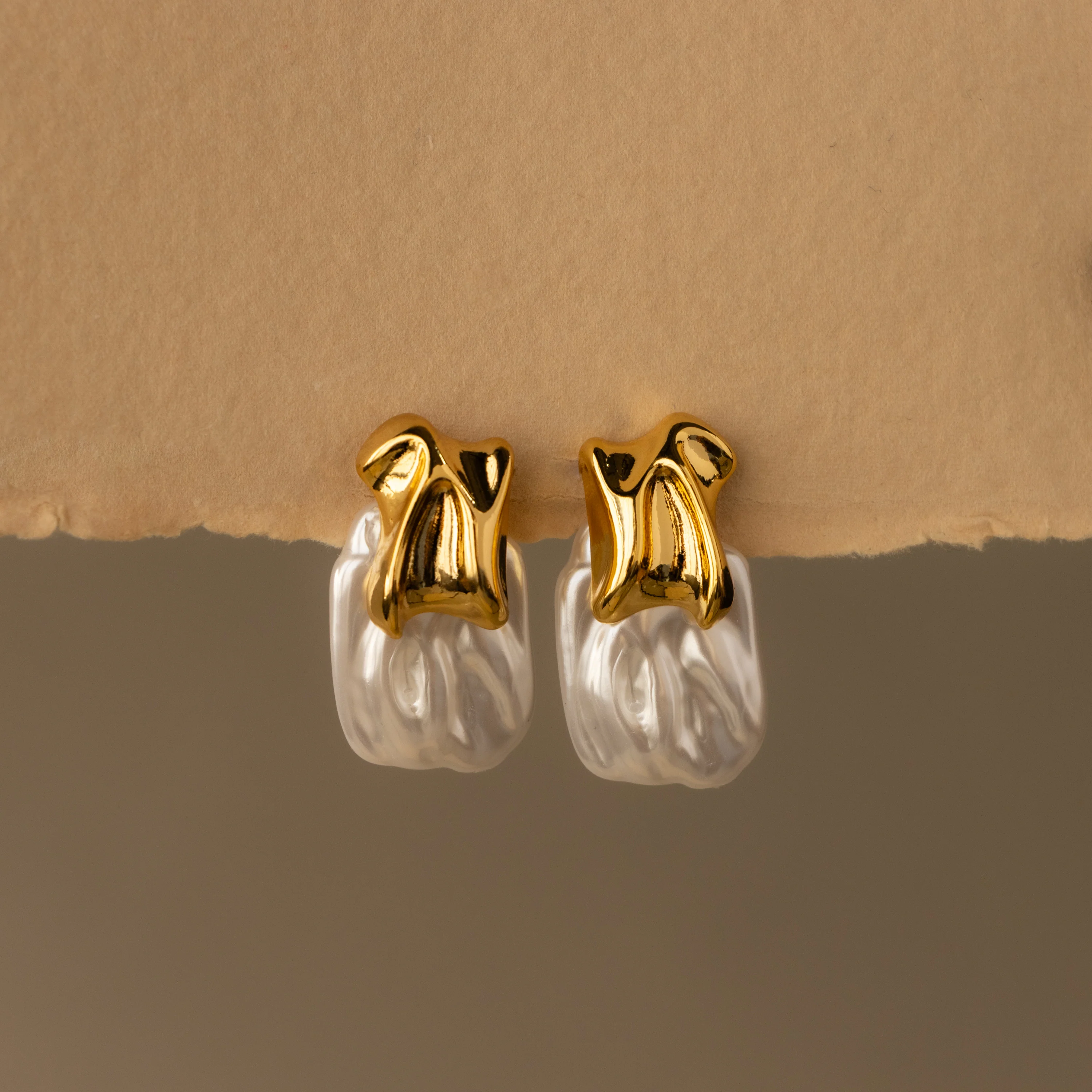 Baroque Pearl Sculpted Studs