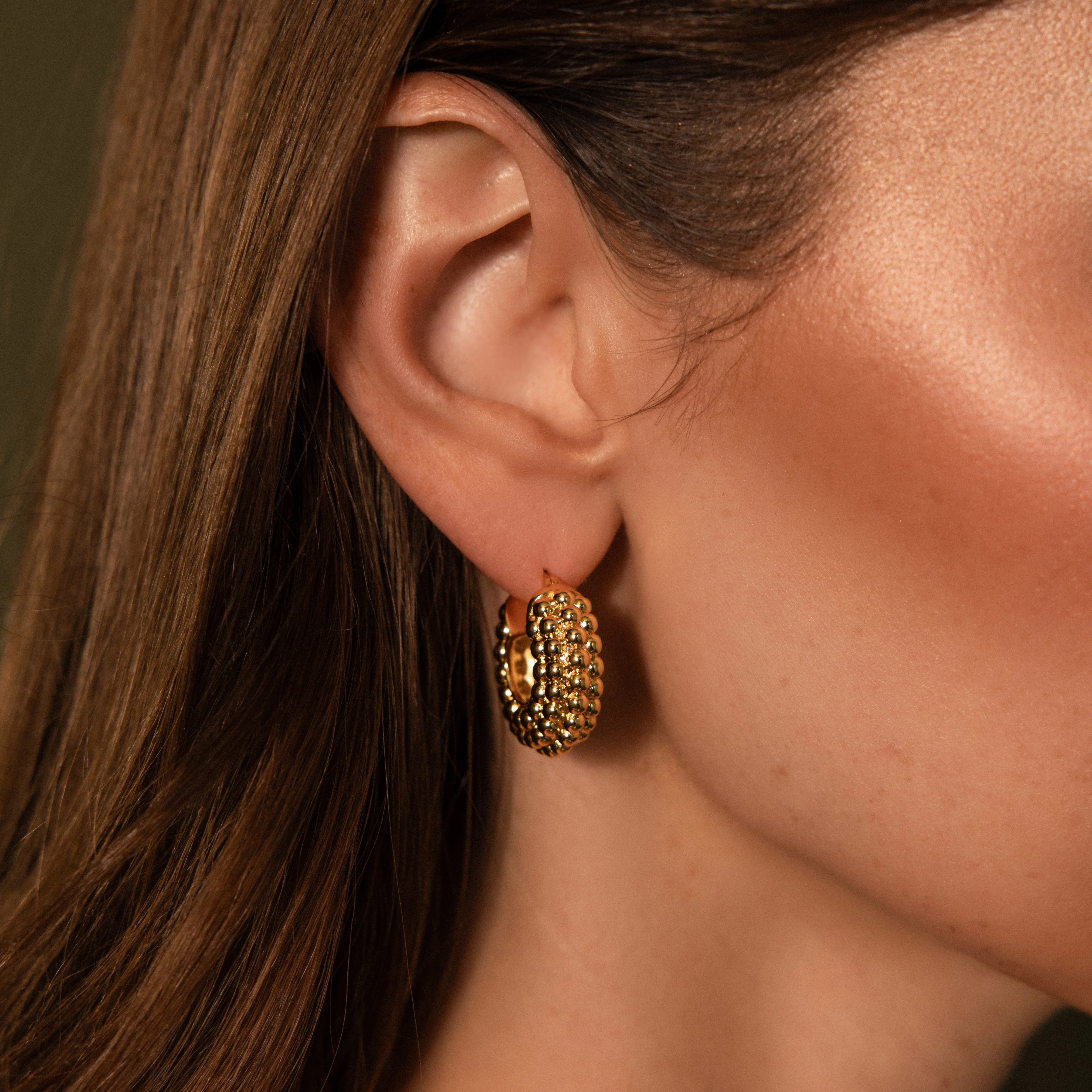 Beaded Dome Hoops - Image 2
