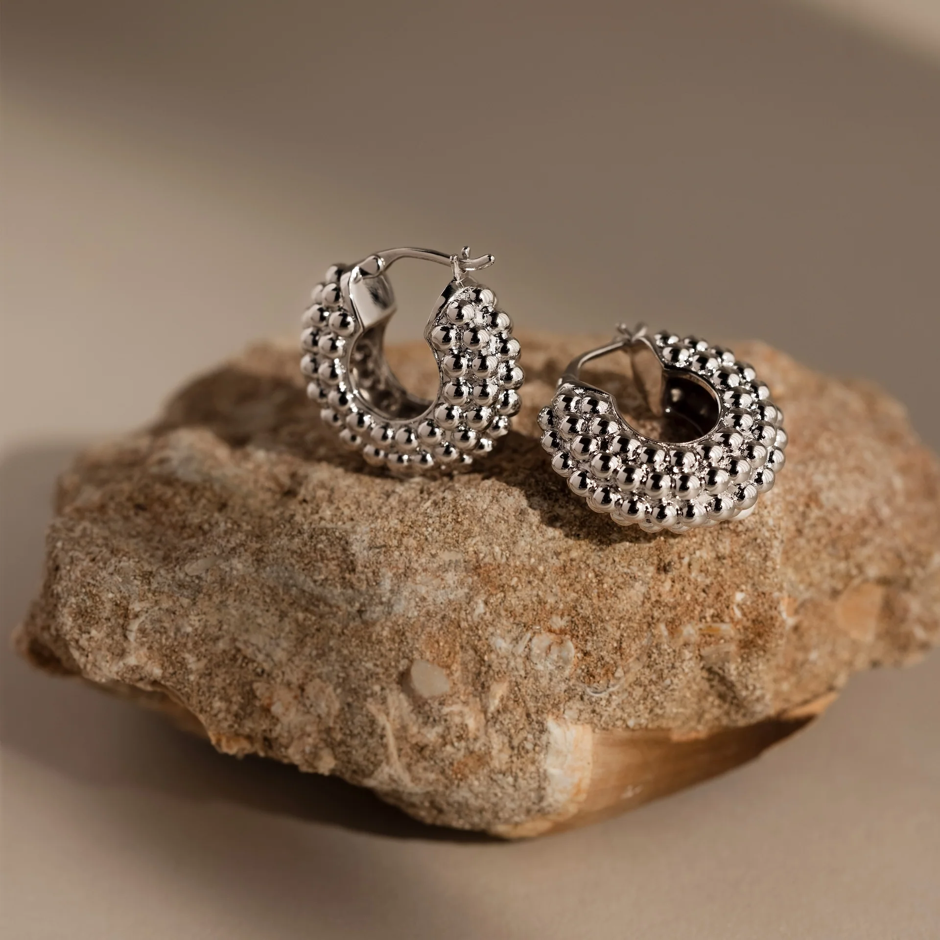 Beaded Dome Hoops - Image 3