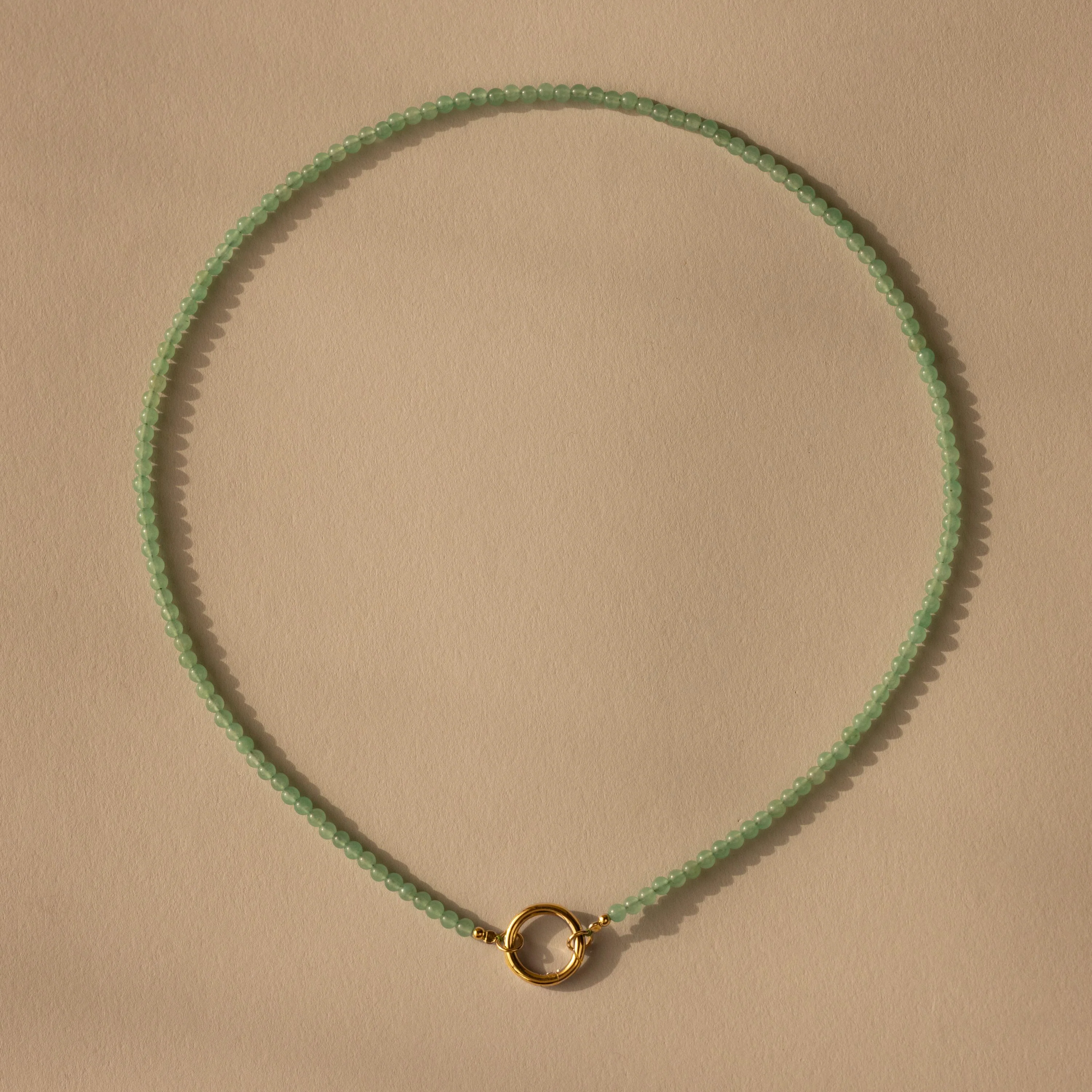Beaded Jade Charm Necklace
