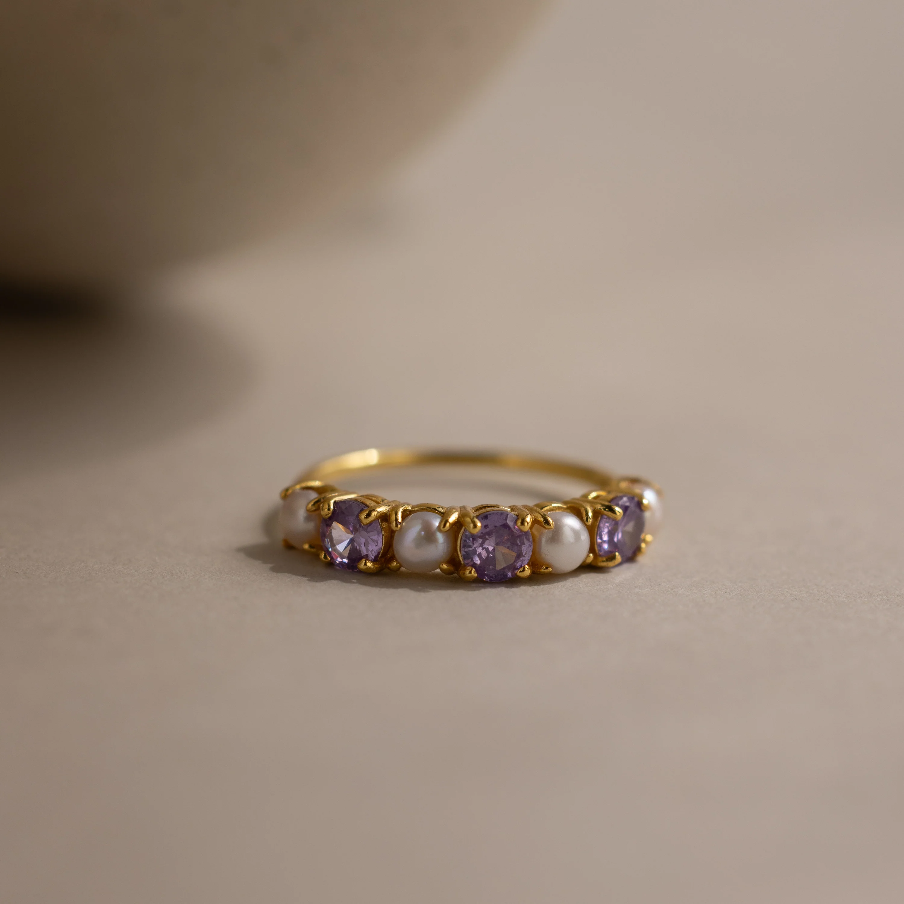 Amethyst & Pearl Lace Ring