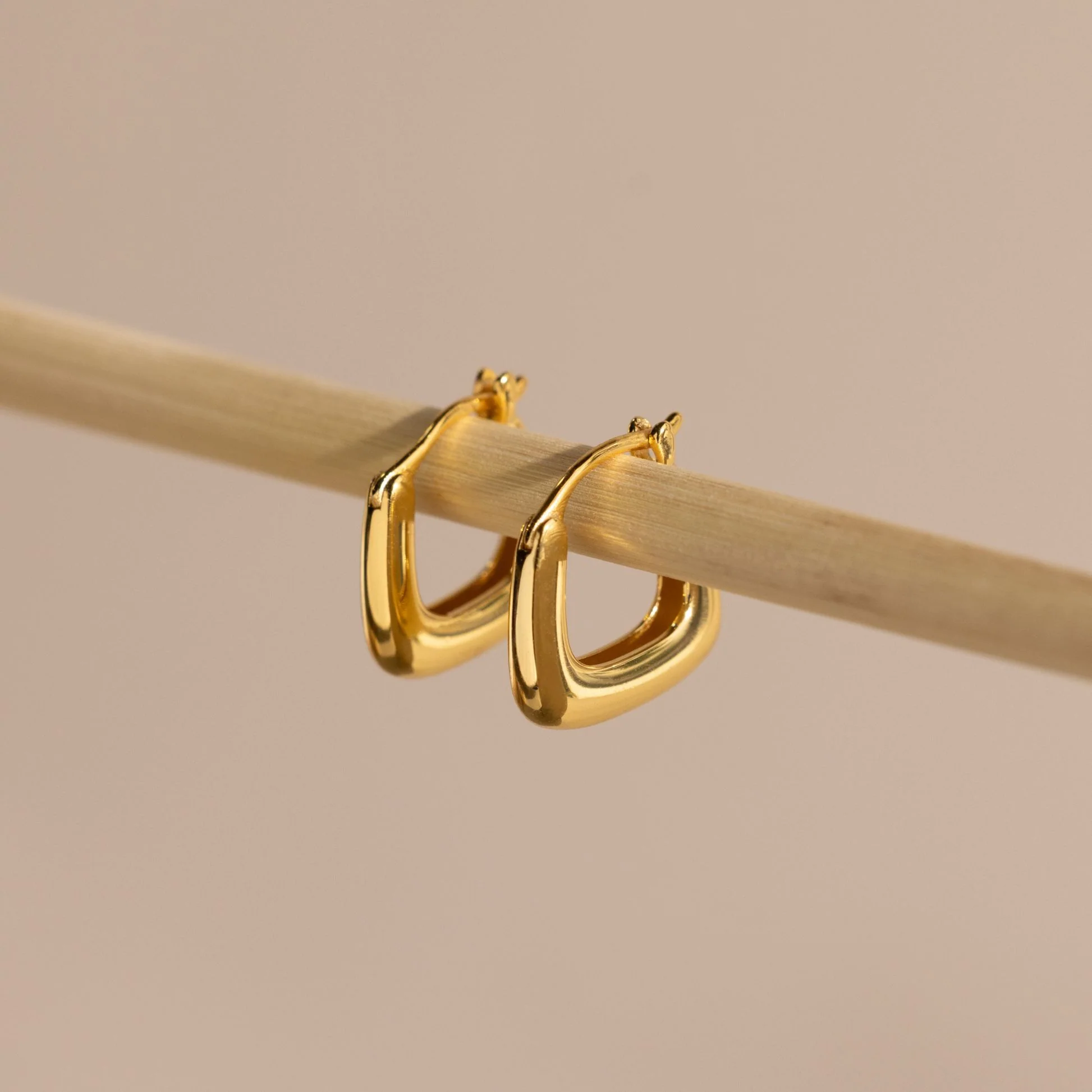 Bold Geometric Hoops in 18K Gold