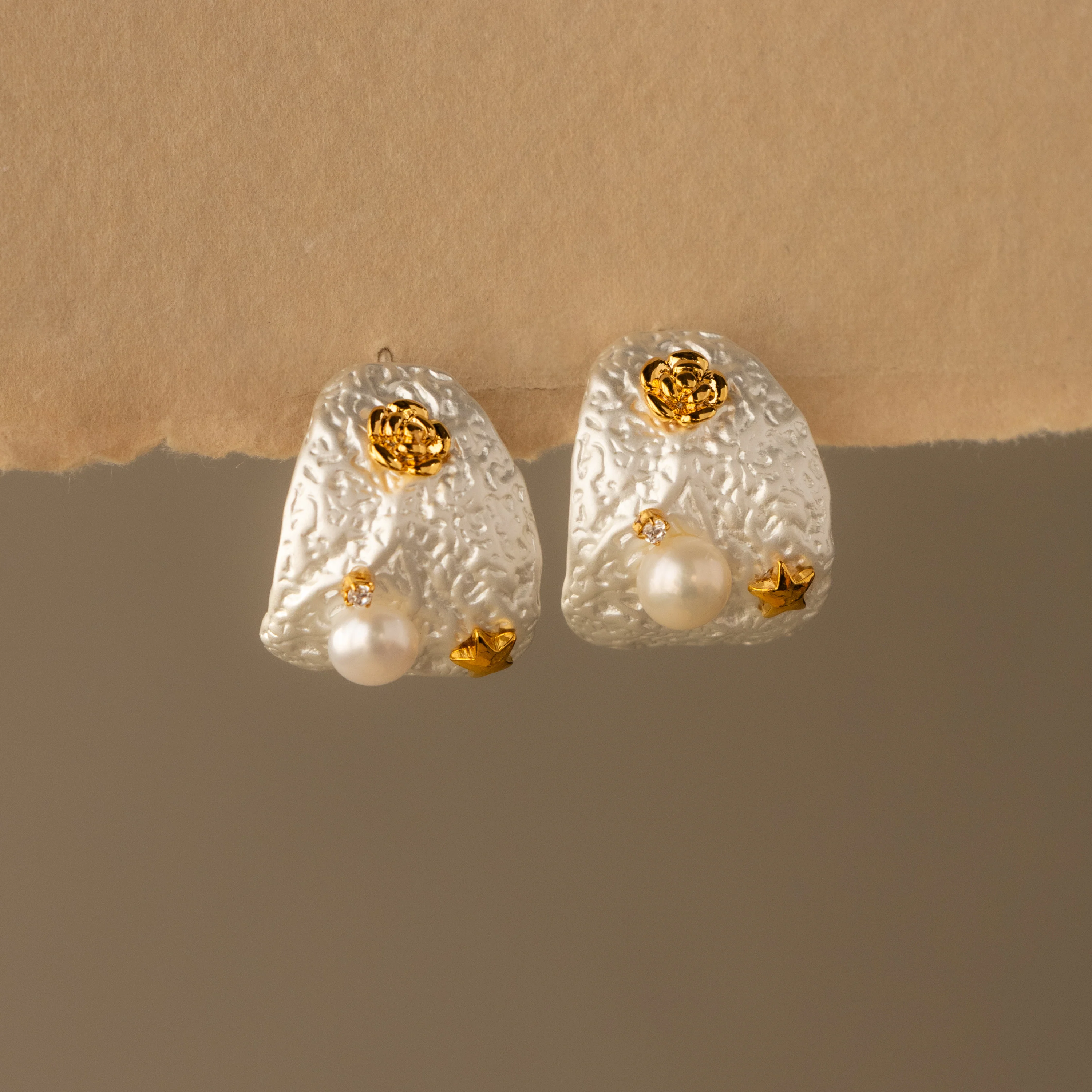 Bold Mixed Metal Ocean Studs