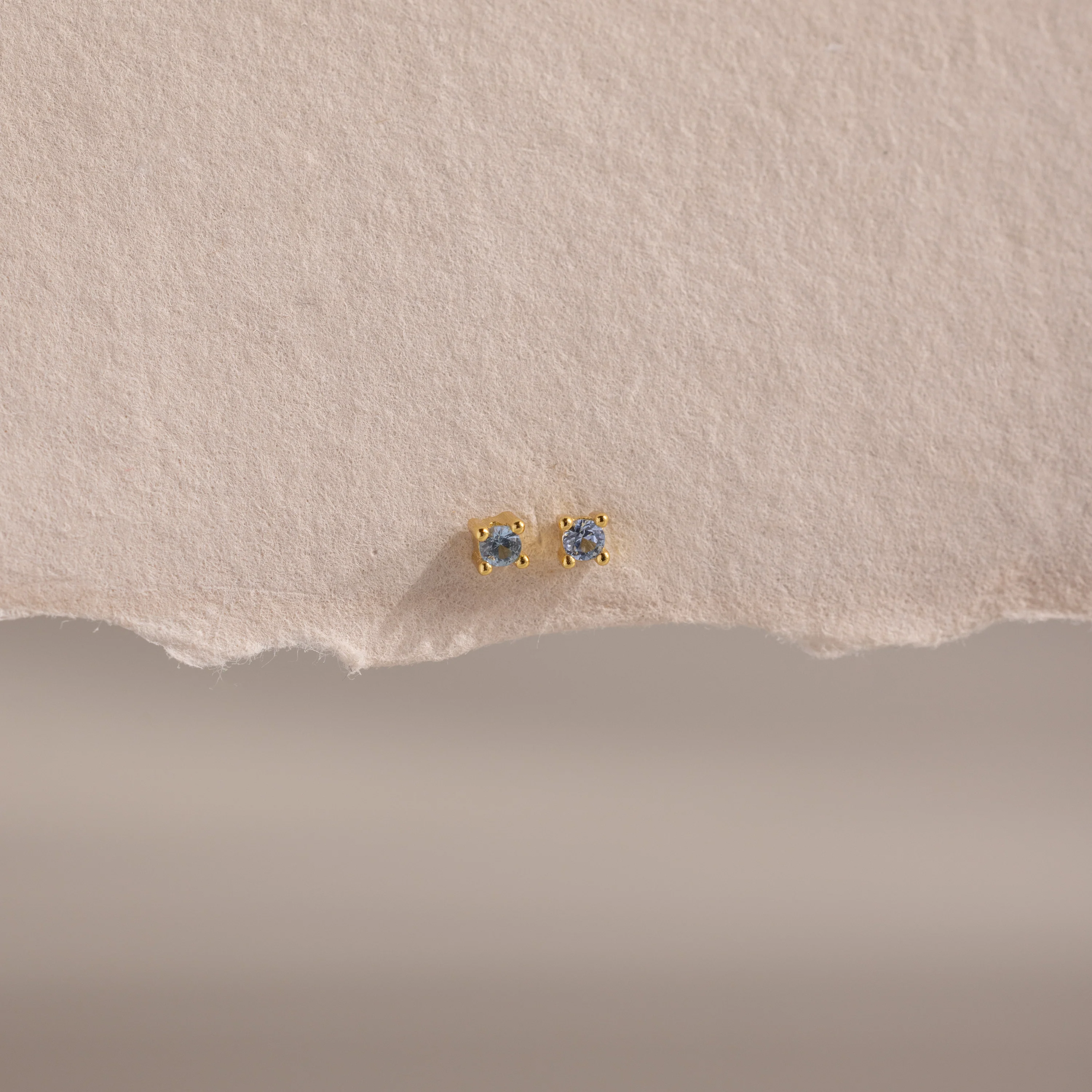 Dainty Aquamarine Flatback Studs