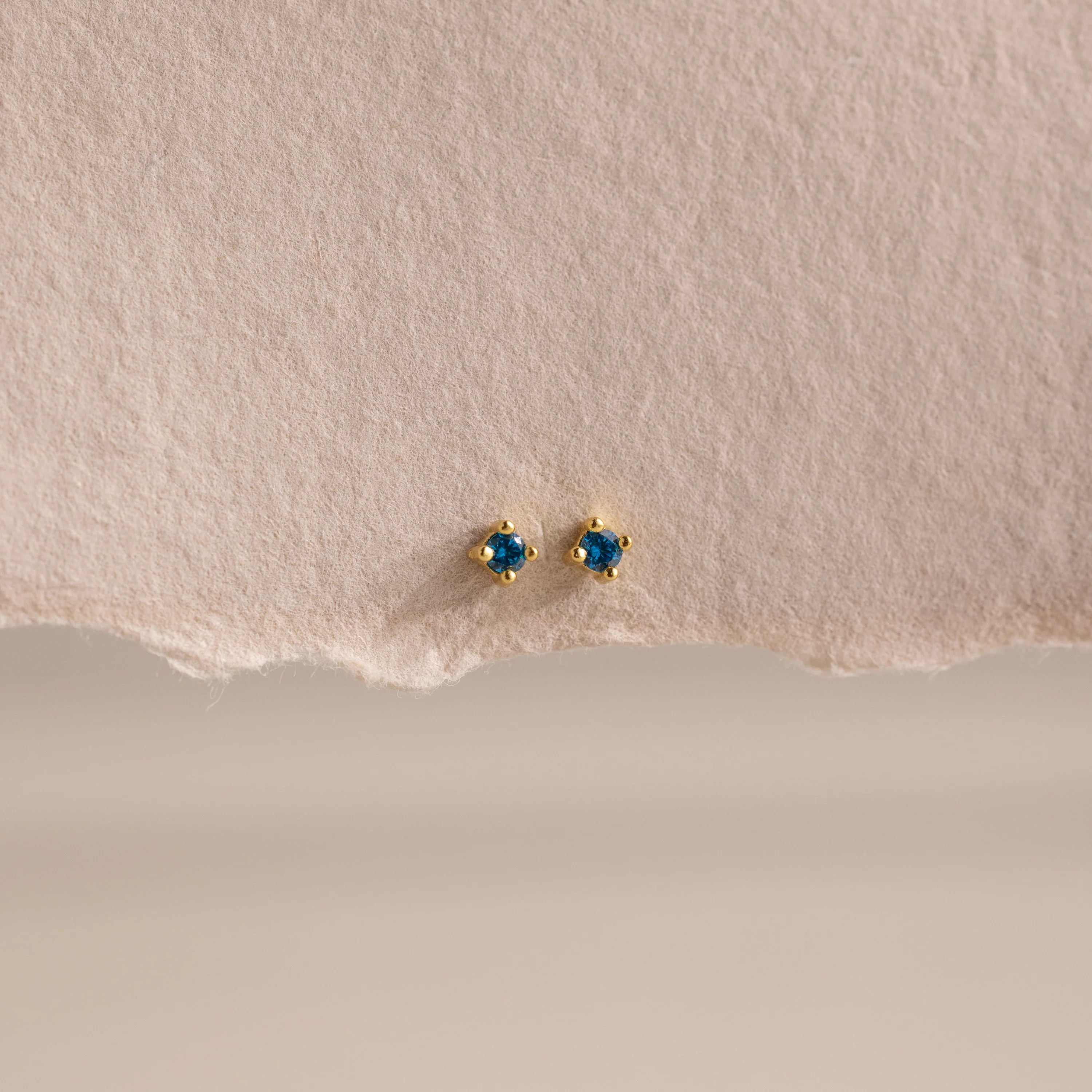 Dainty Blue Zircon Flatback Studs