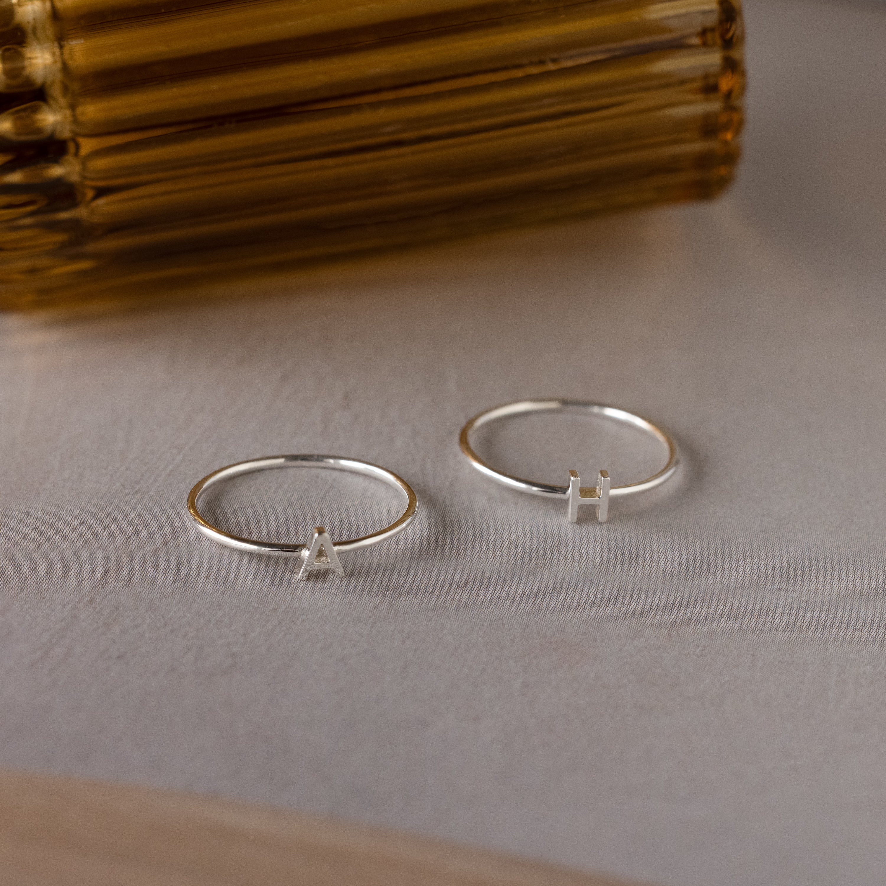 Alex Dainty Letter Ring in Silver
