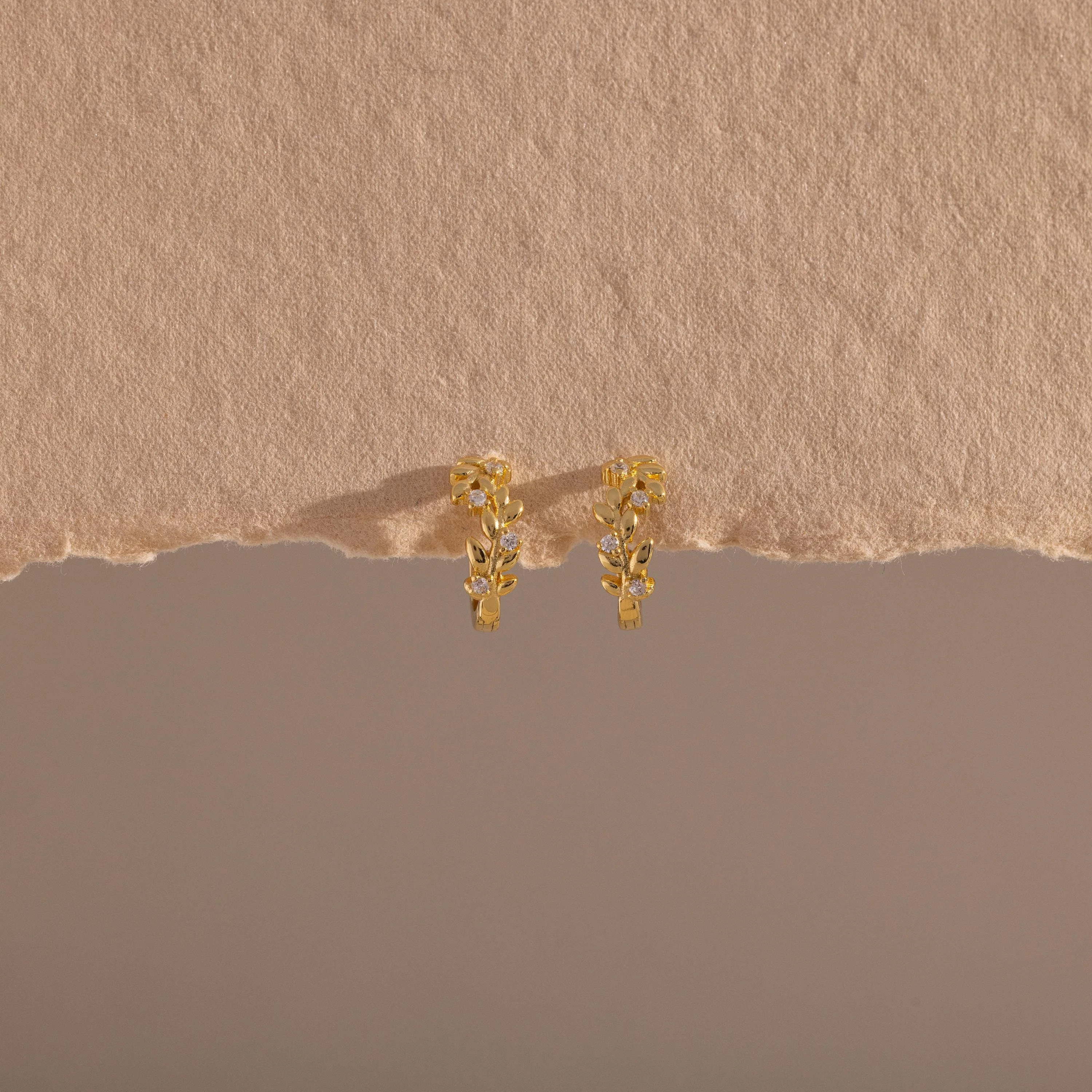Diamond Leaf Hoops