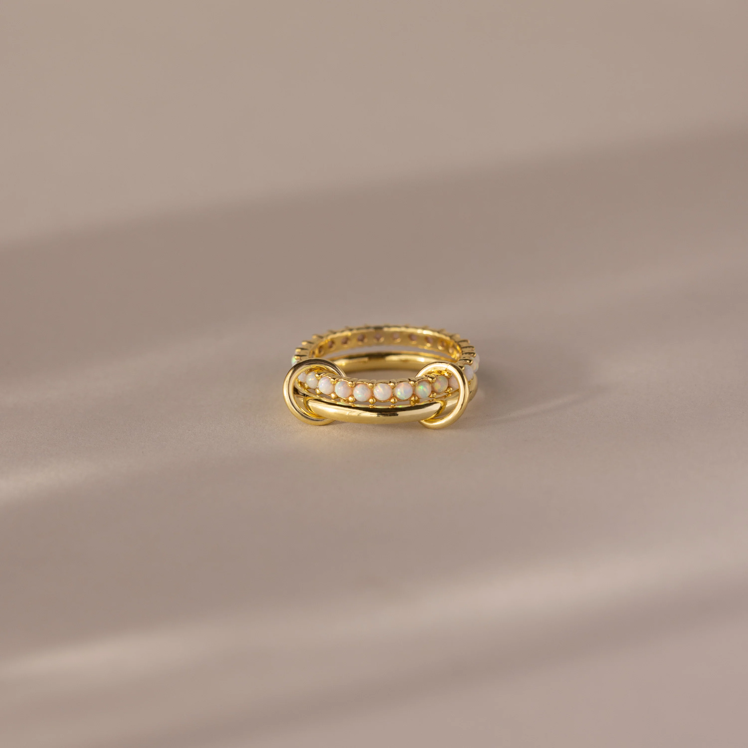Duo Opal Tennis Linked Ring Set