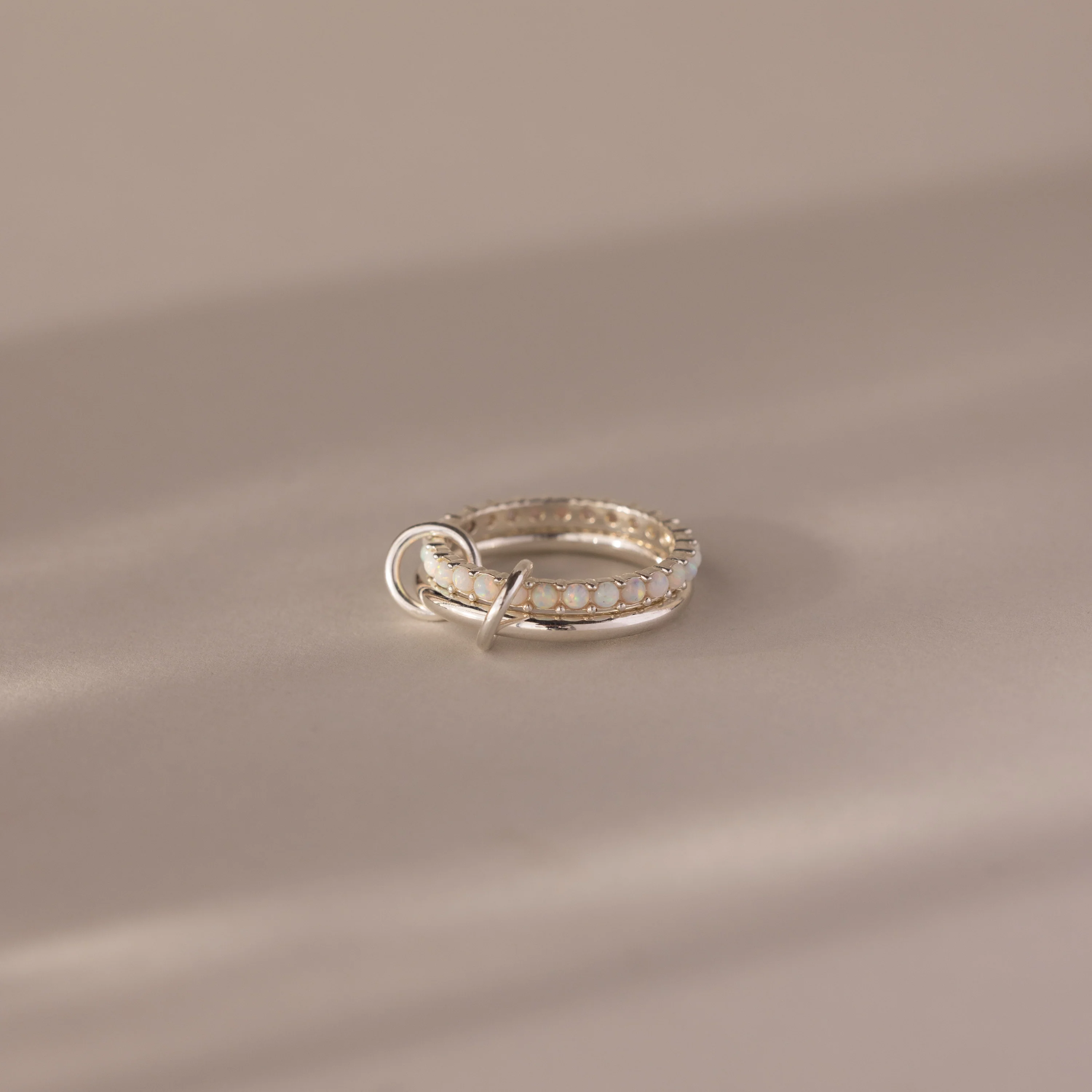 Duo Opal Tennis Linked Ring Set - Image 3