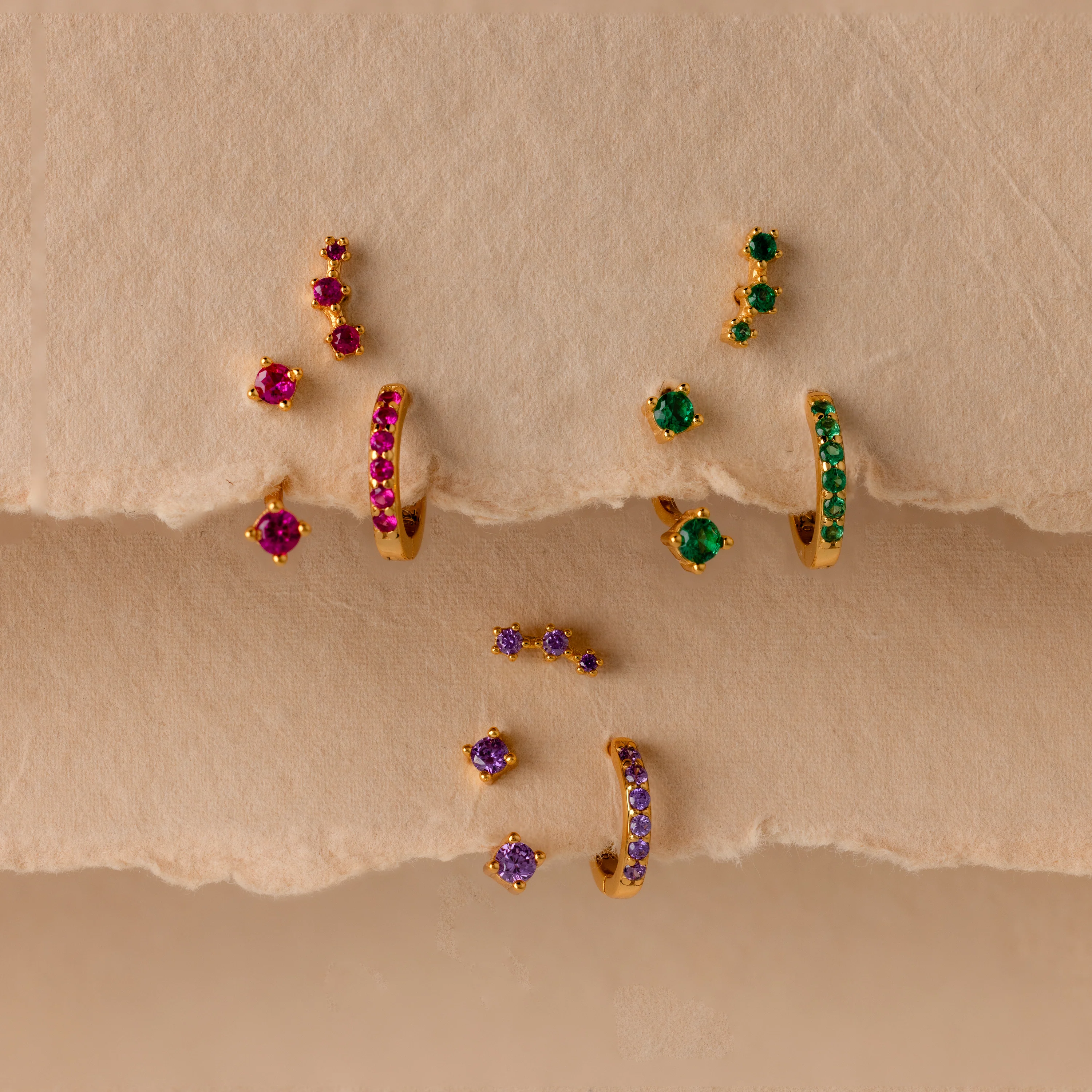 Emerald Earring Trio Set - Image 5