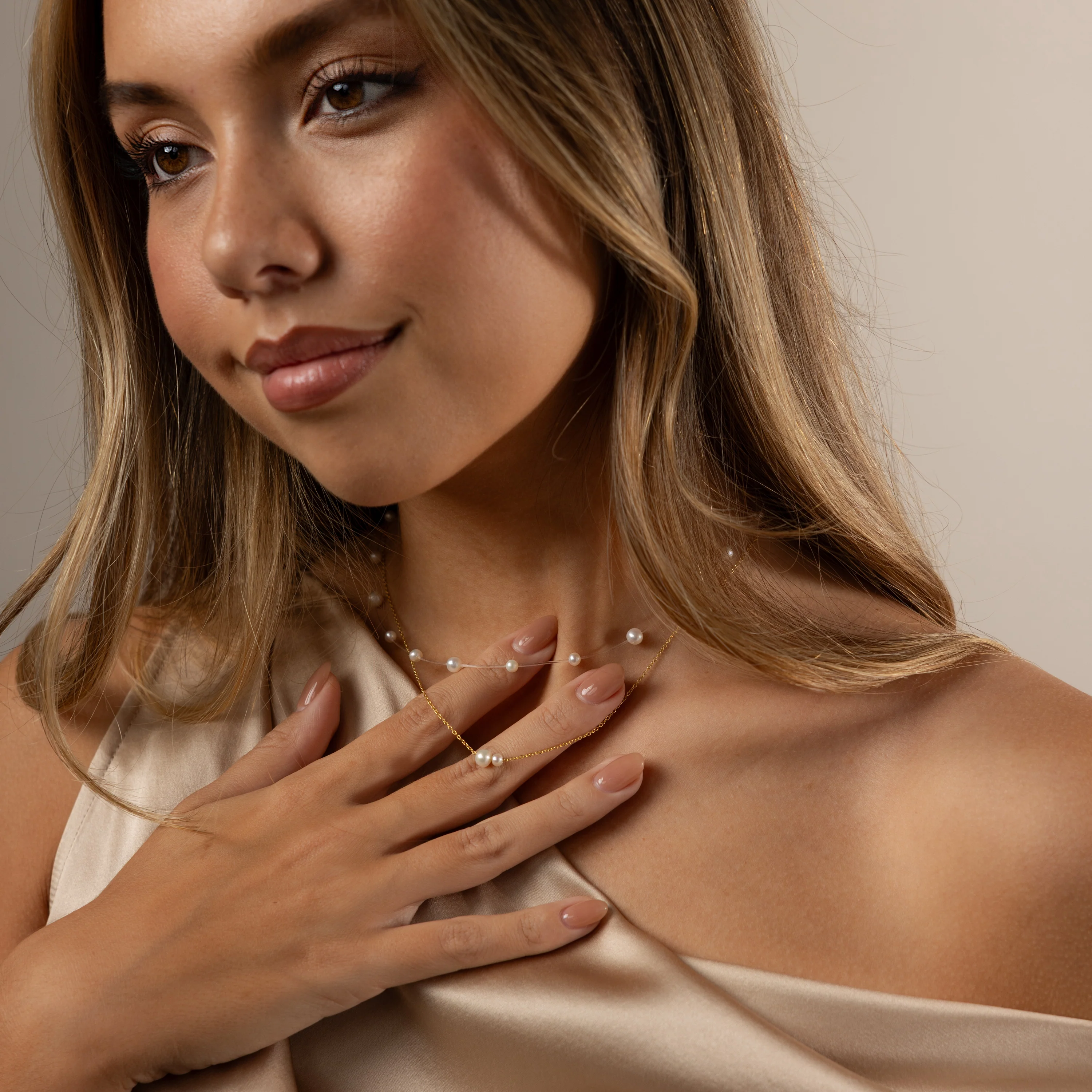 Floating Pearl Necklace - Image 4