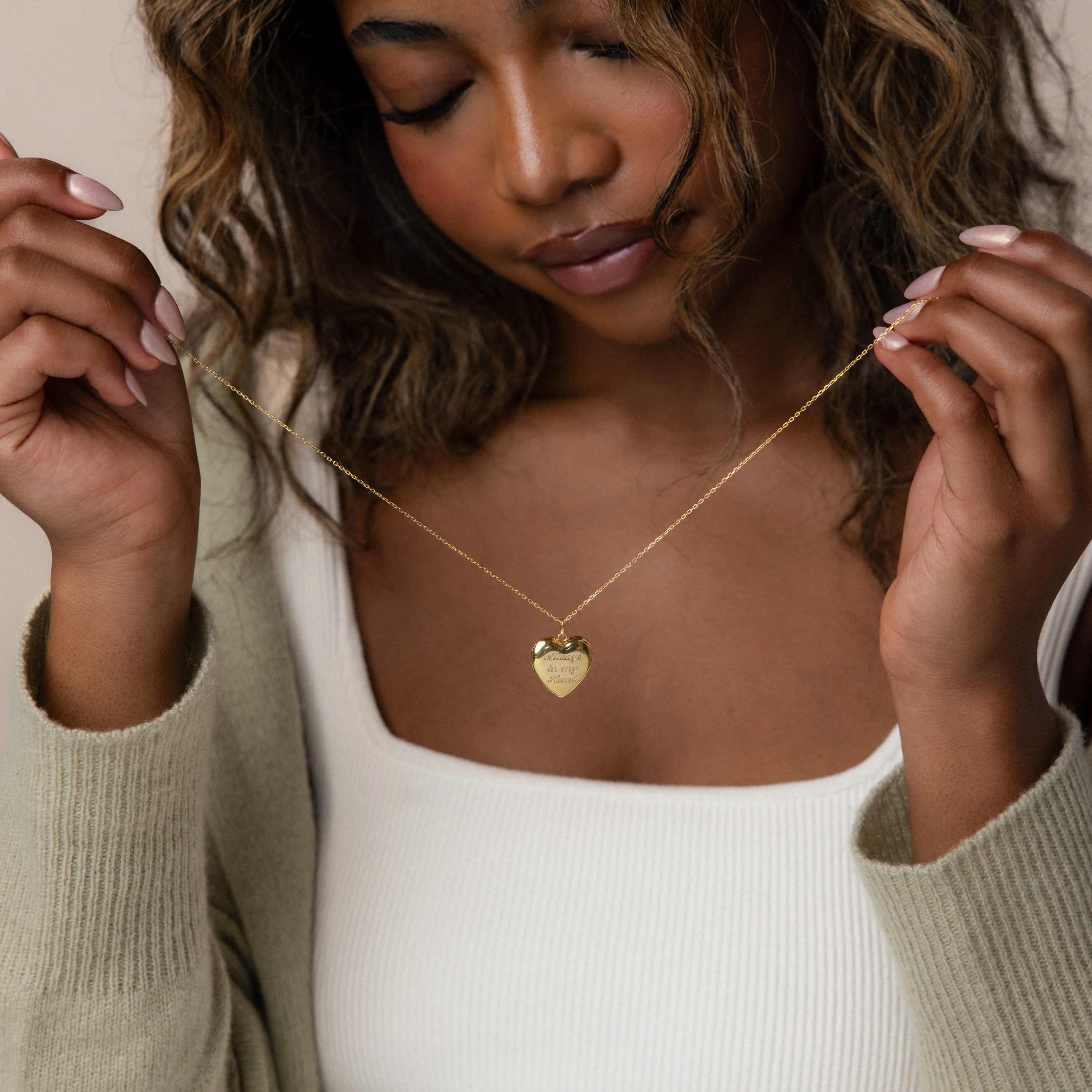 Handwriting Heart Locket Necklace - Image 9