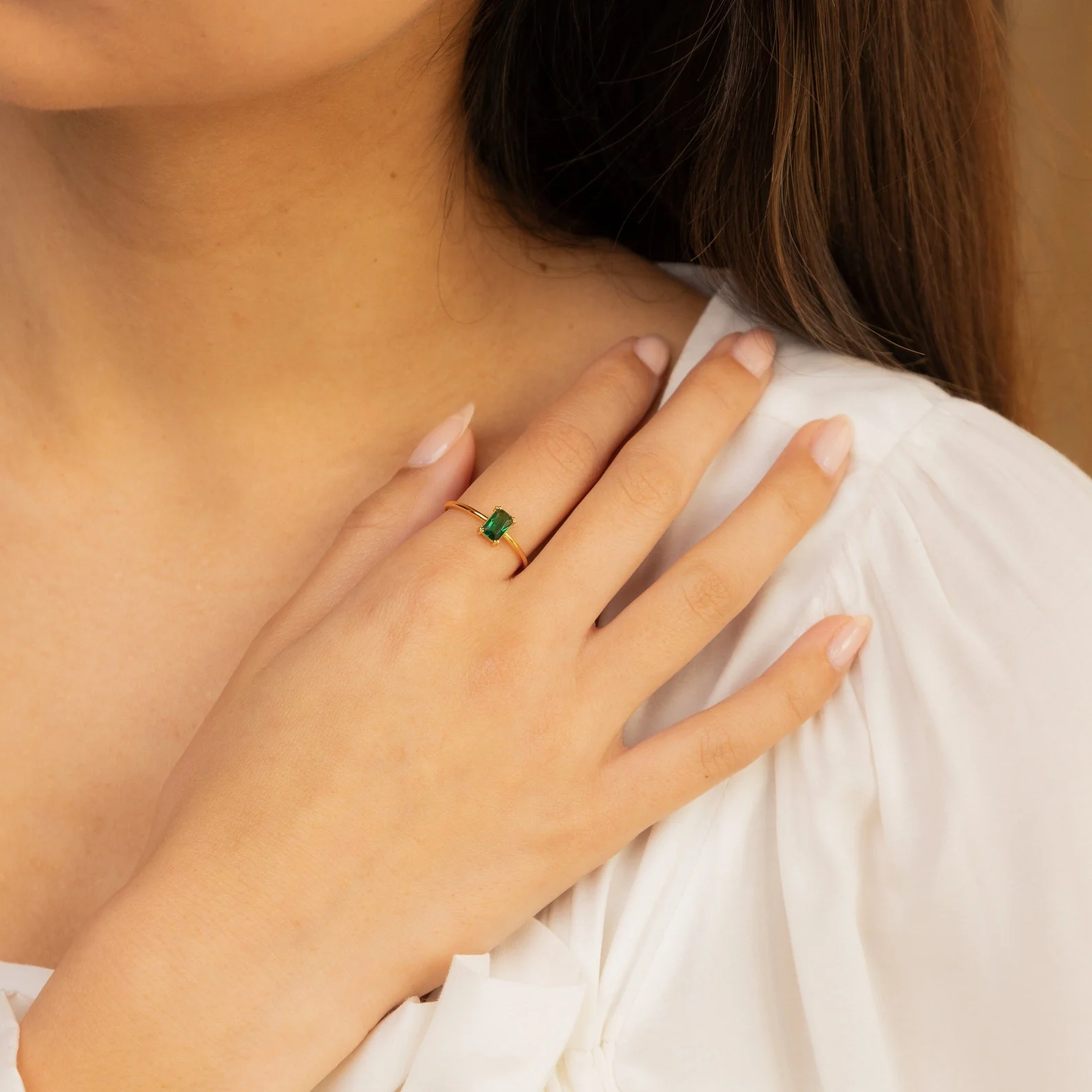 Harley Emerald Ring in Silver - Image 4