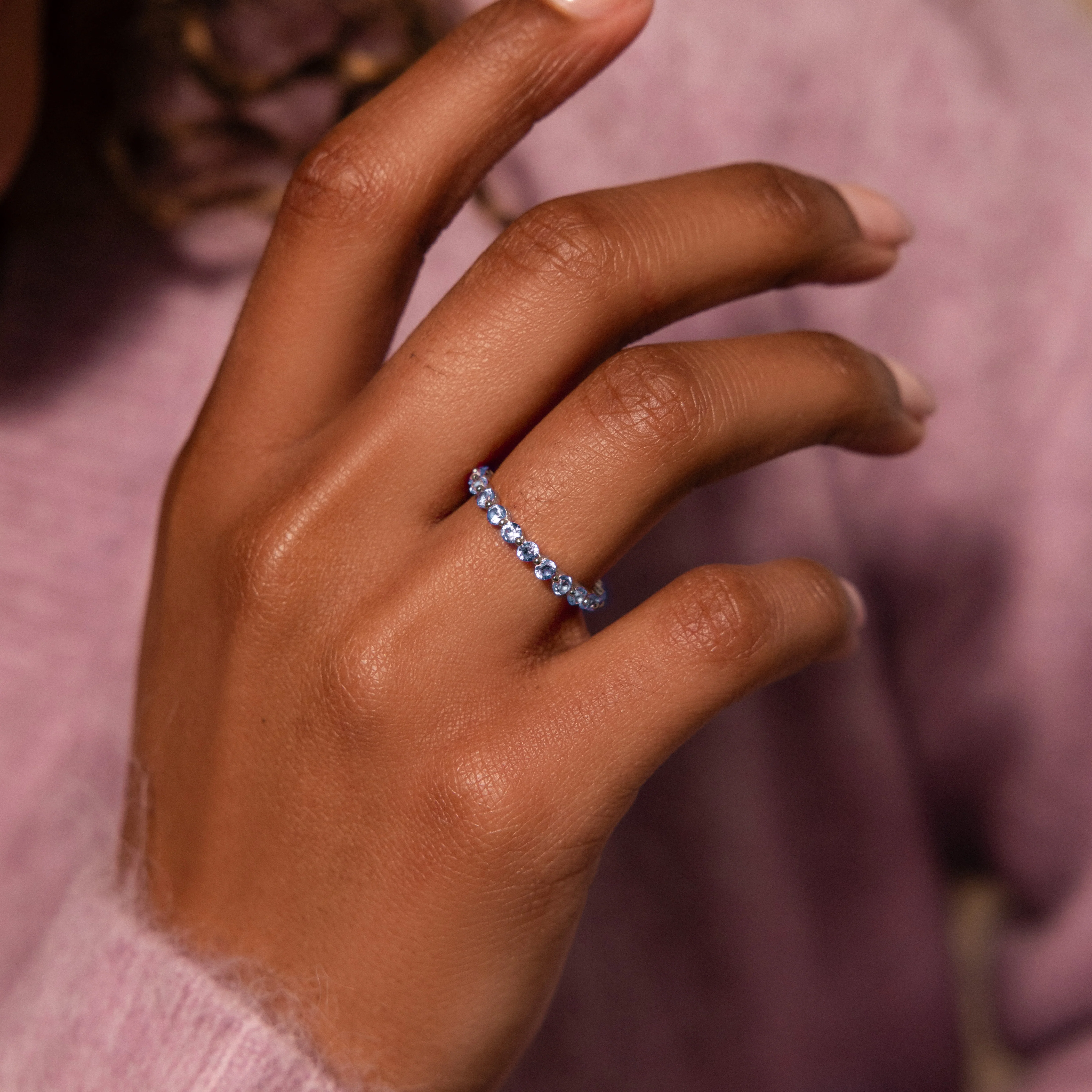 Lace Eternity Sapphire Ring - Image 2
