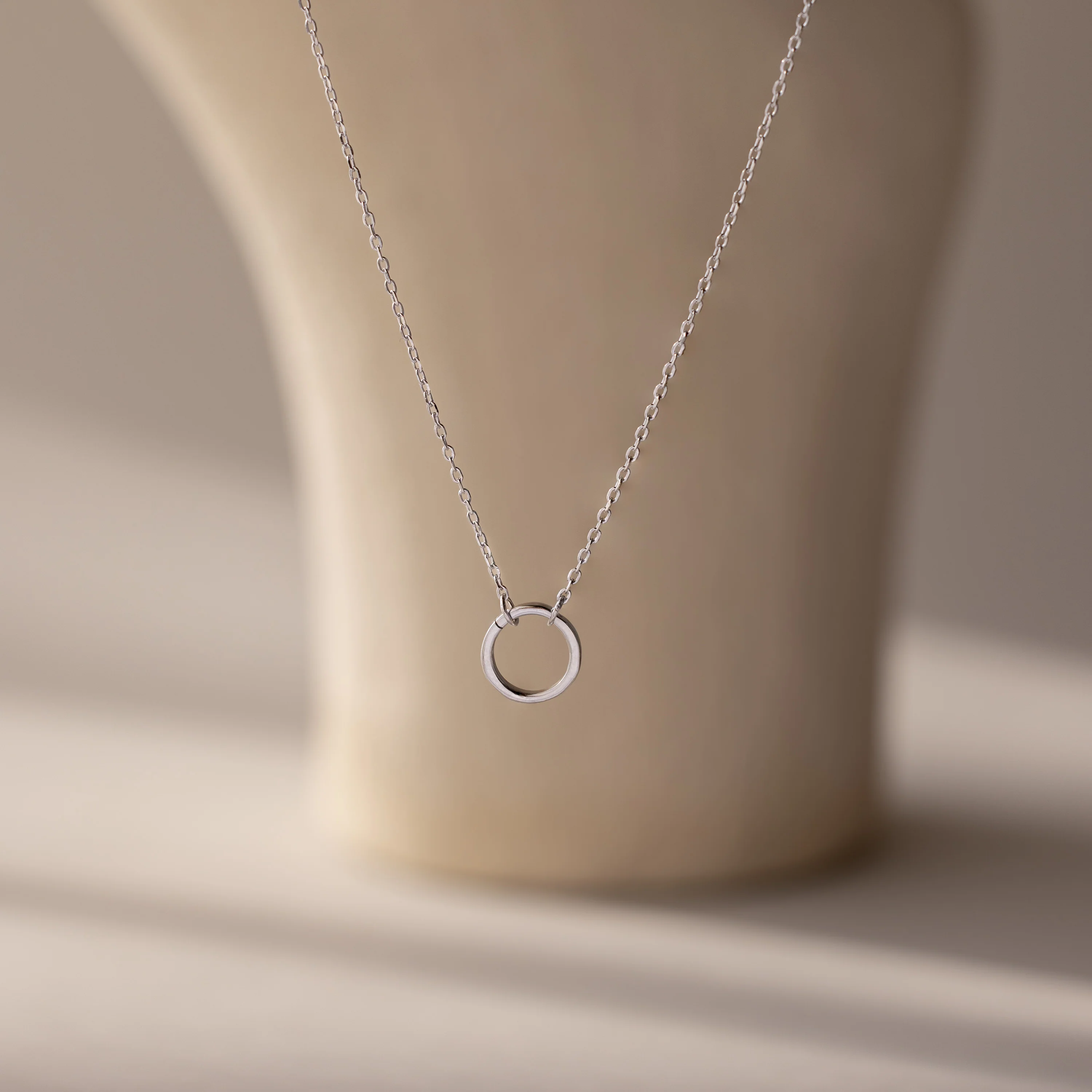 Large Rolo Clasp Necklace in Silver