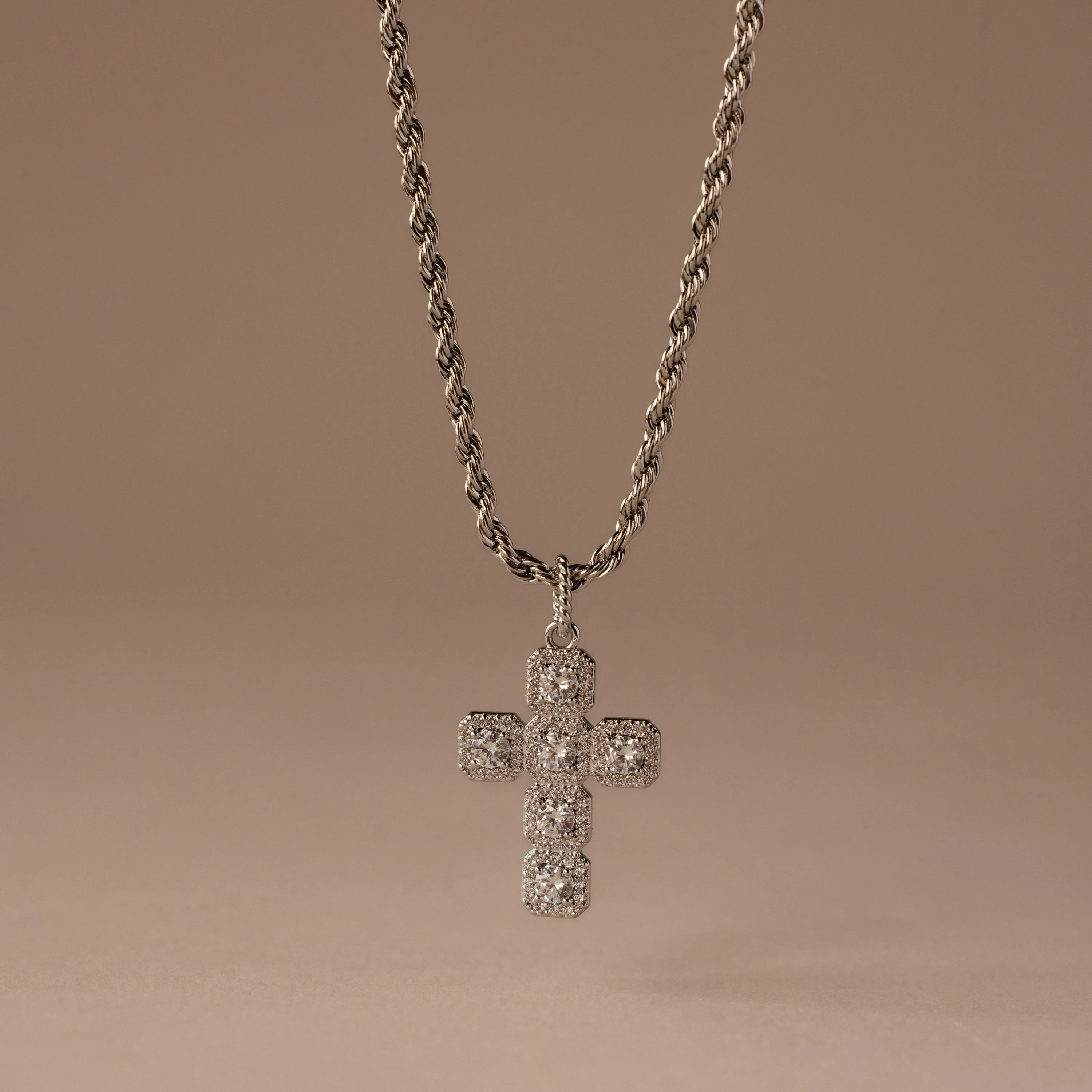Majesty Cross Necklace in Silver