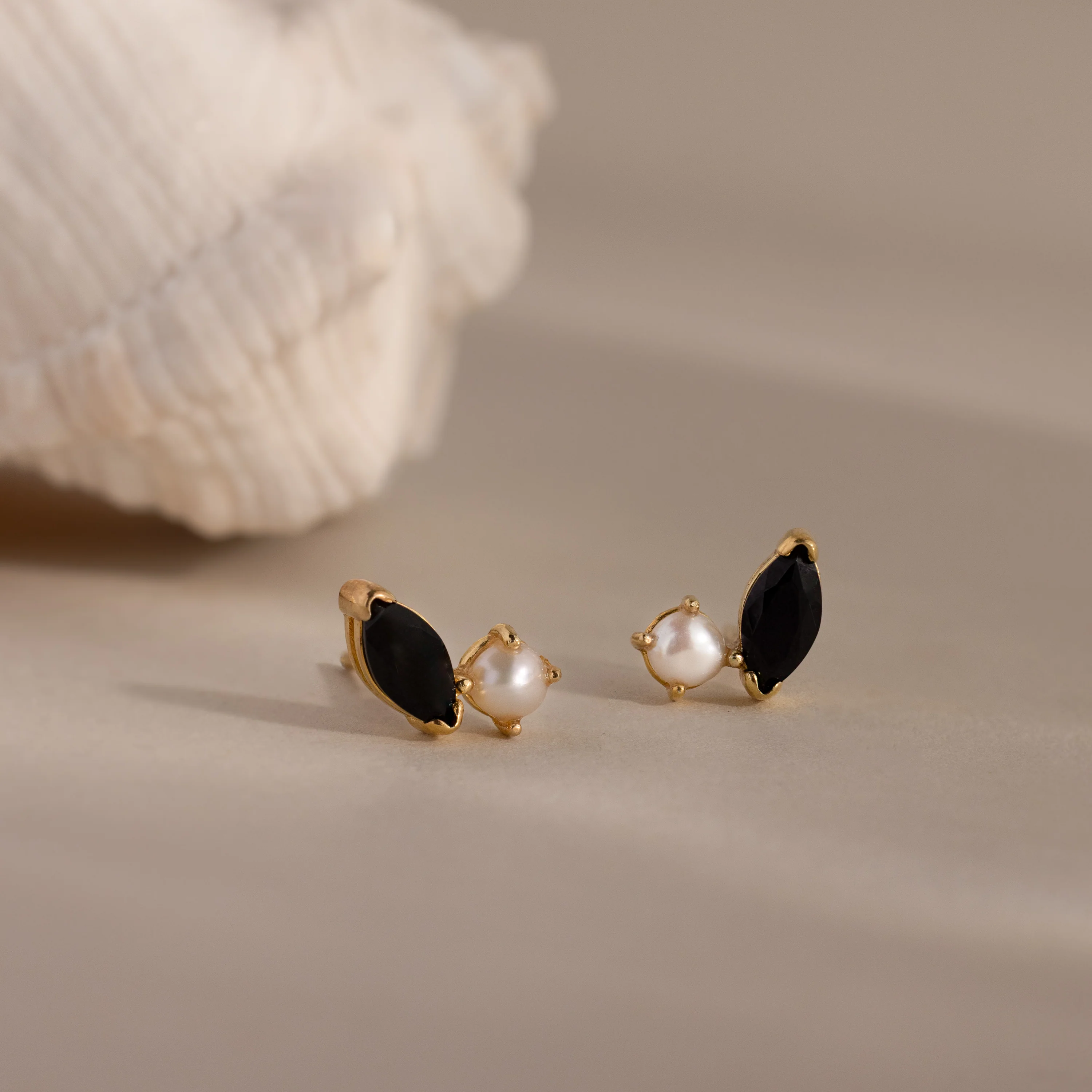 Marquise Birthstone & Pearl Studs - Image 9