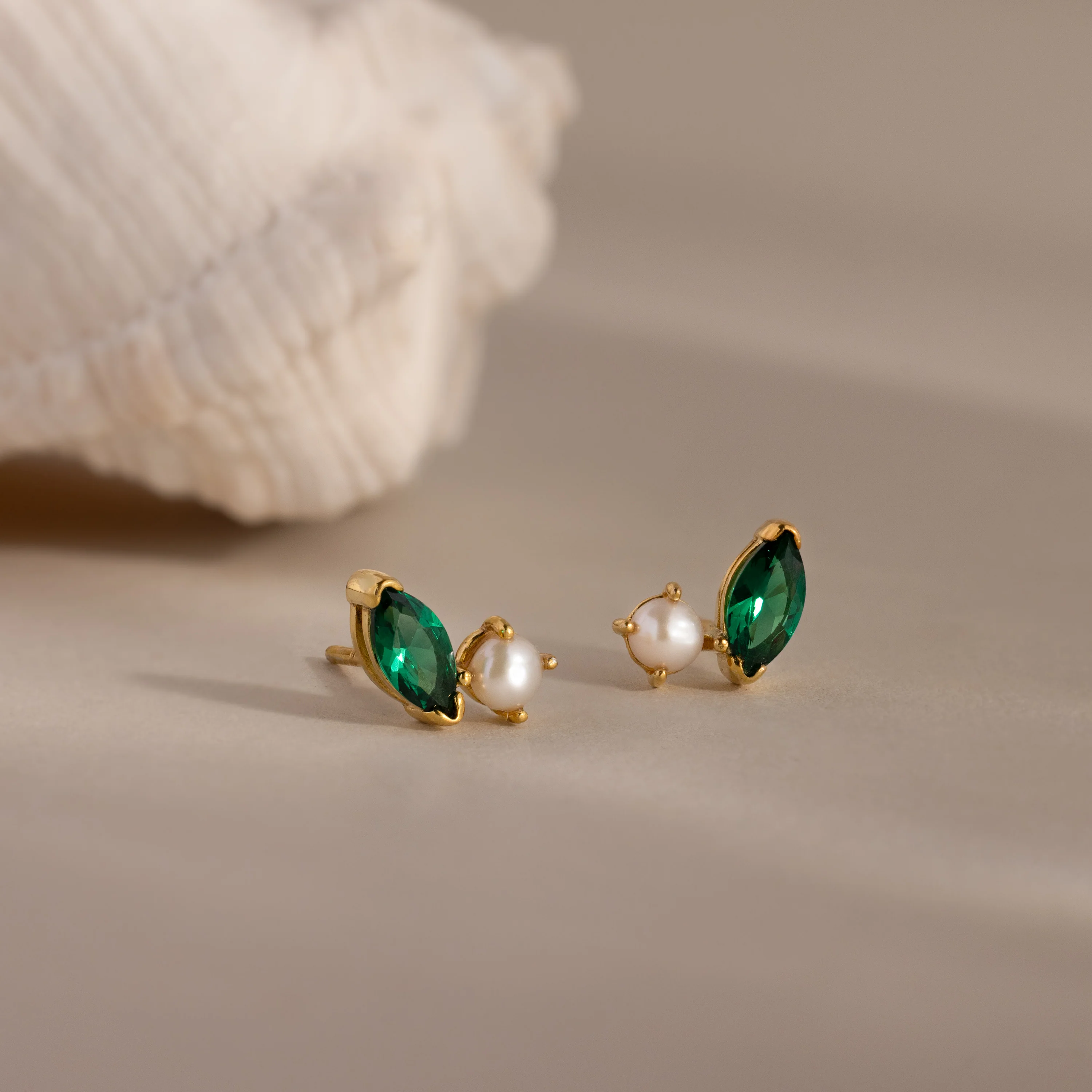 Marquise Birthstone & Pearl Studs - Image 10