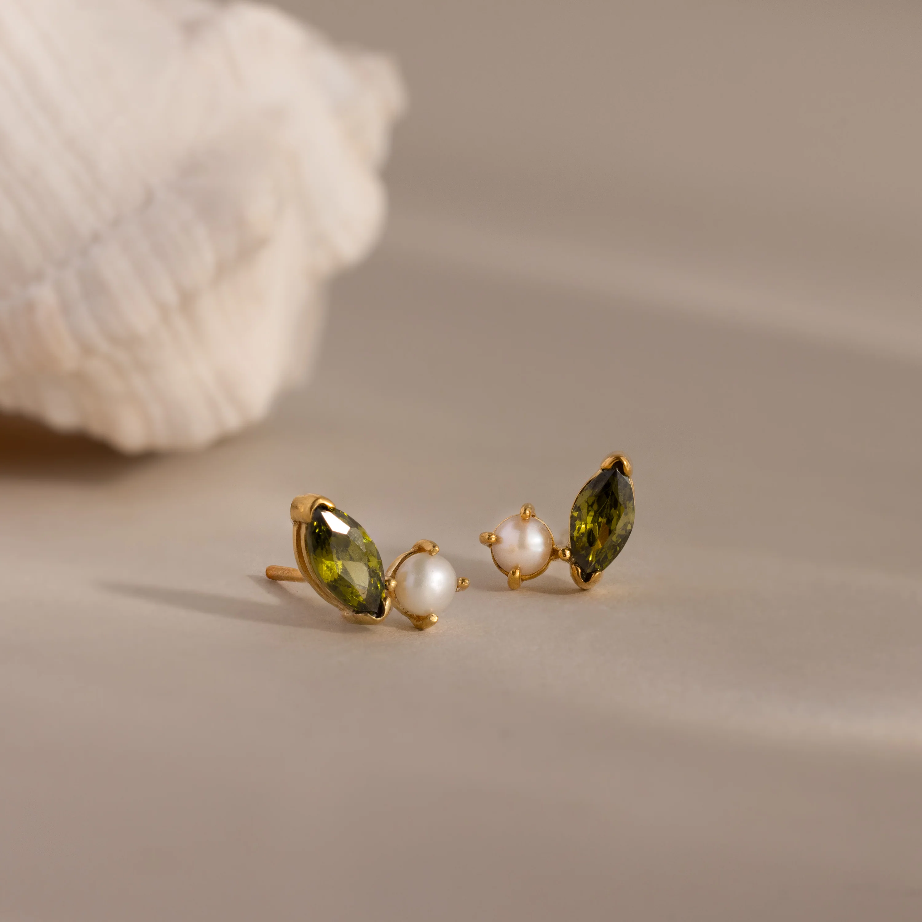 Marquise Birthstone & Pearl Studs - Image 15