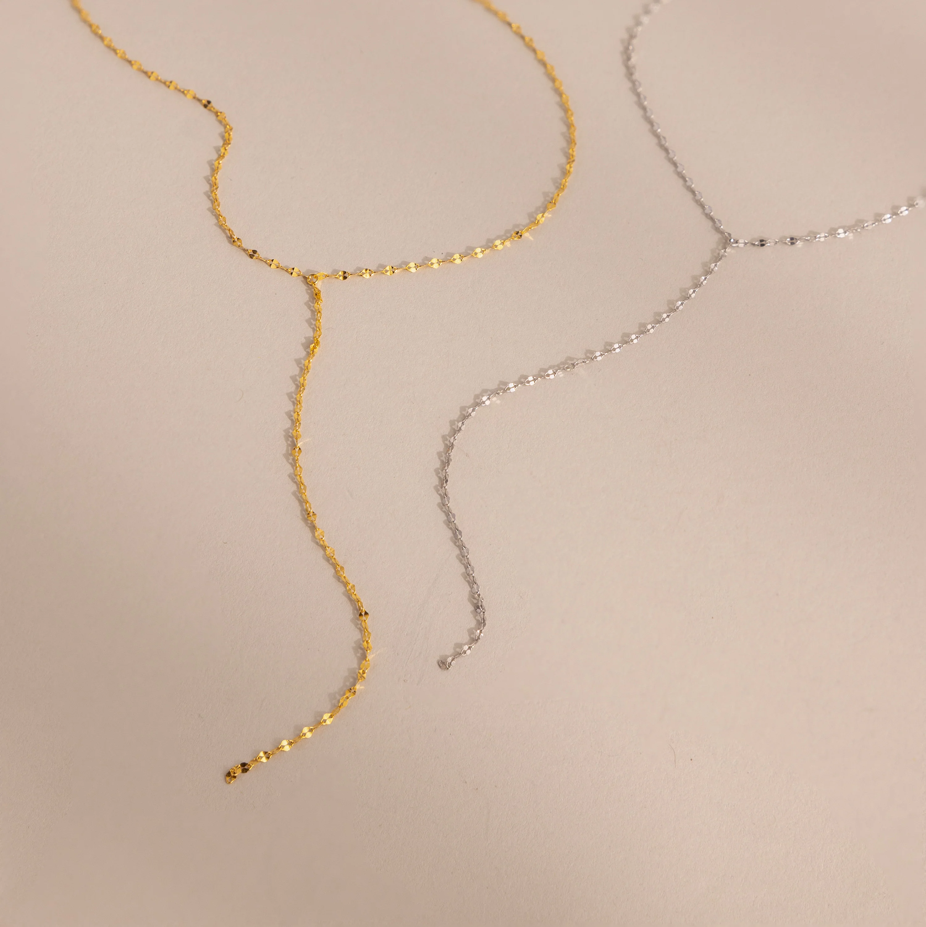 Mirror Chain Lariat Necklace - Image 6
