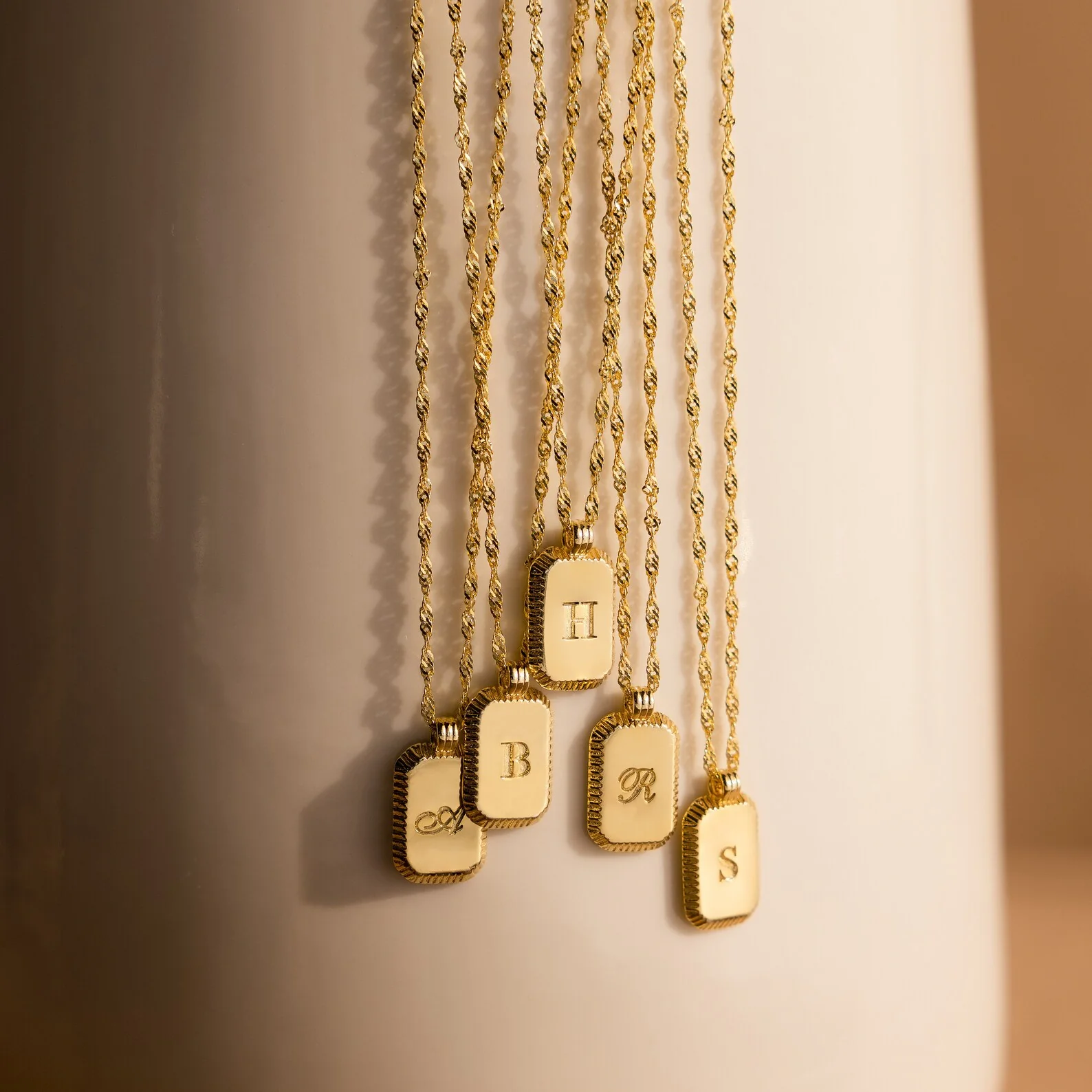 Newsletter Ribbed Initial Necklace - Image 8