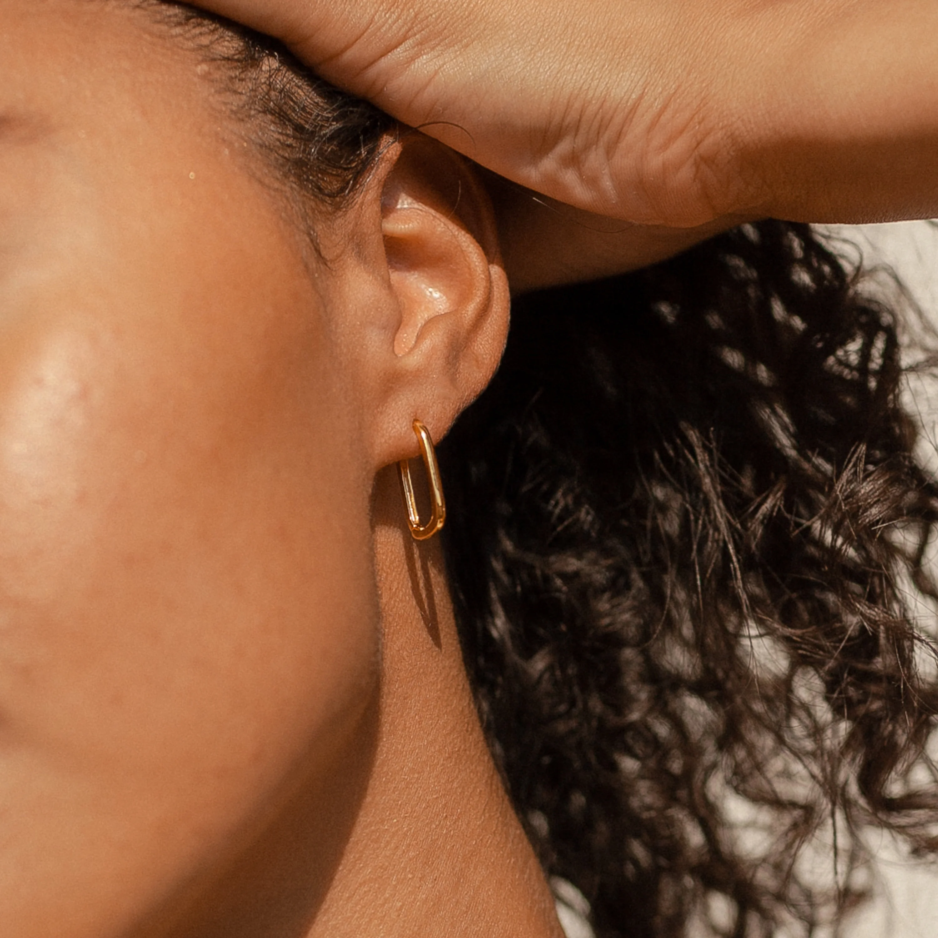 Nina Link Earrings in Rose Gold - Image 2