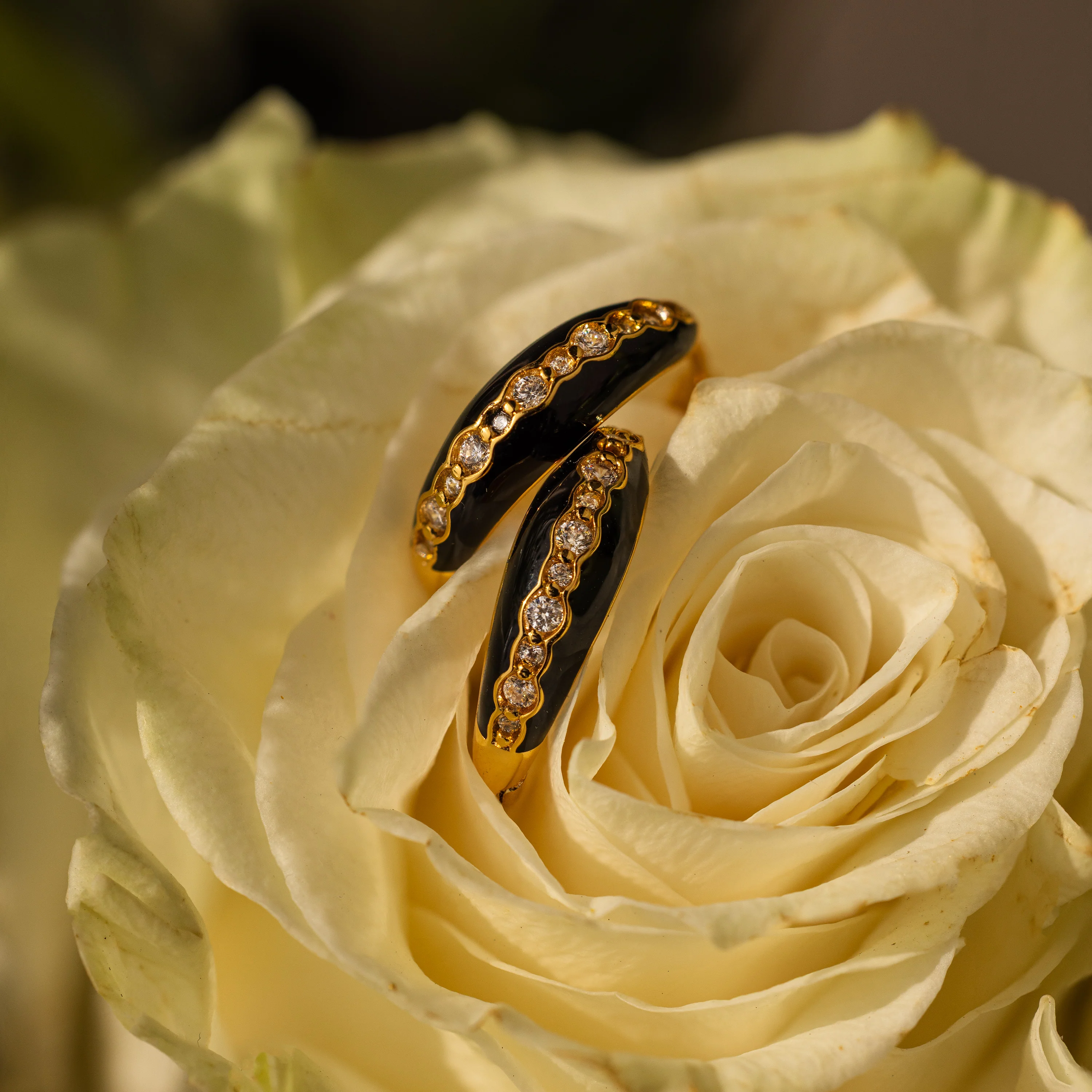 Noir Pave Dome Hoops - Image 7