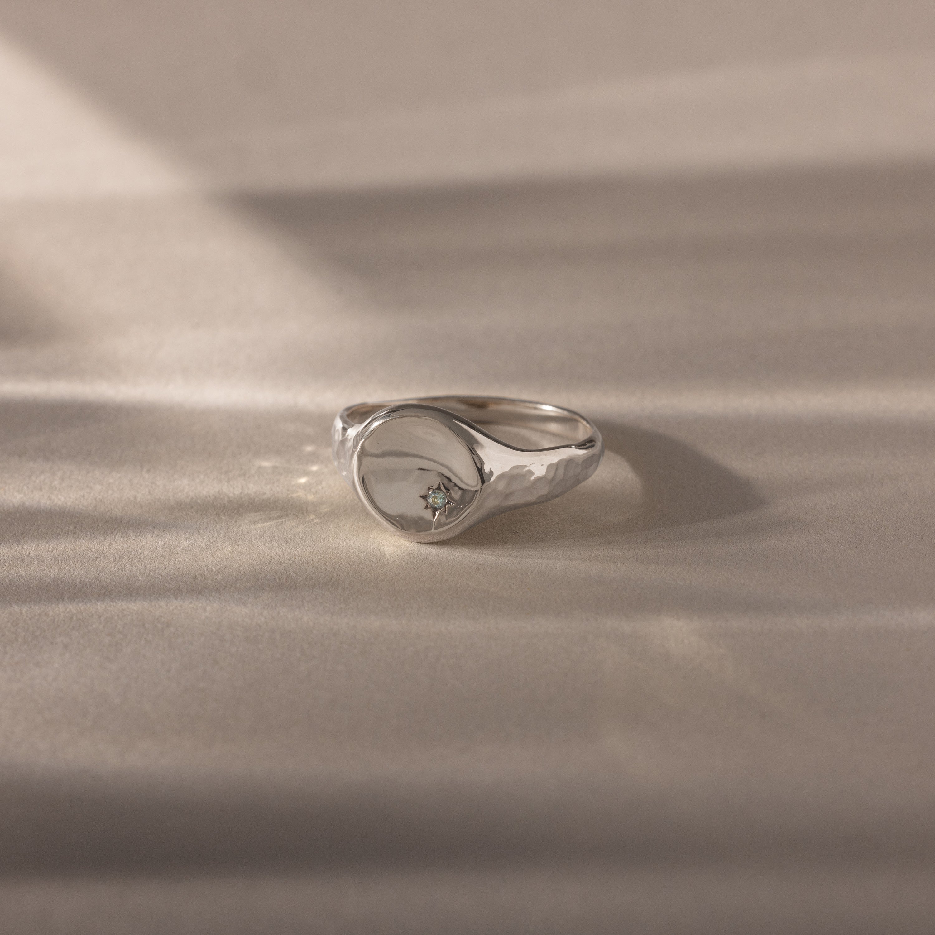 North Star Aquamarine Signet Ring - Image 3