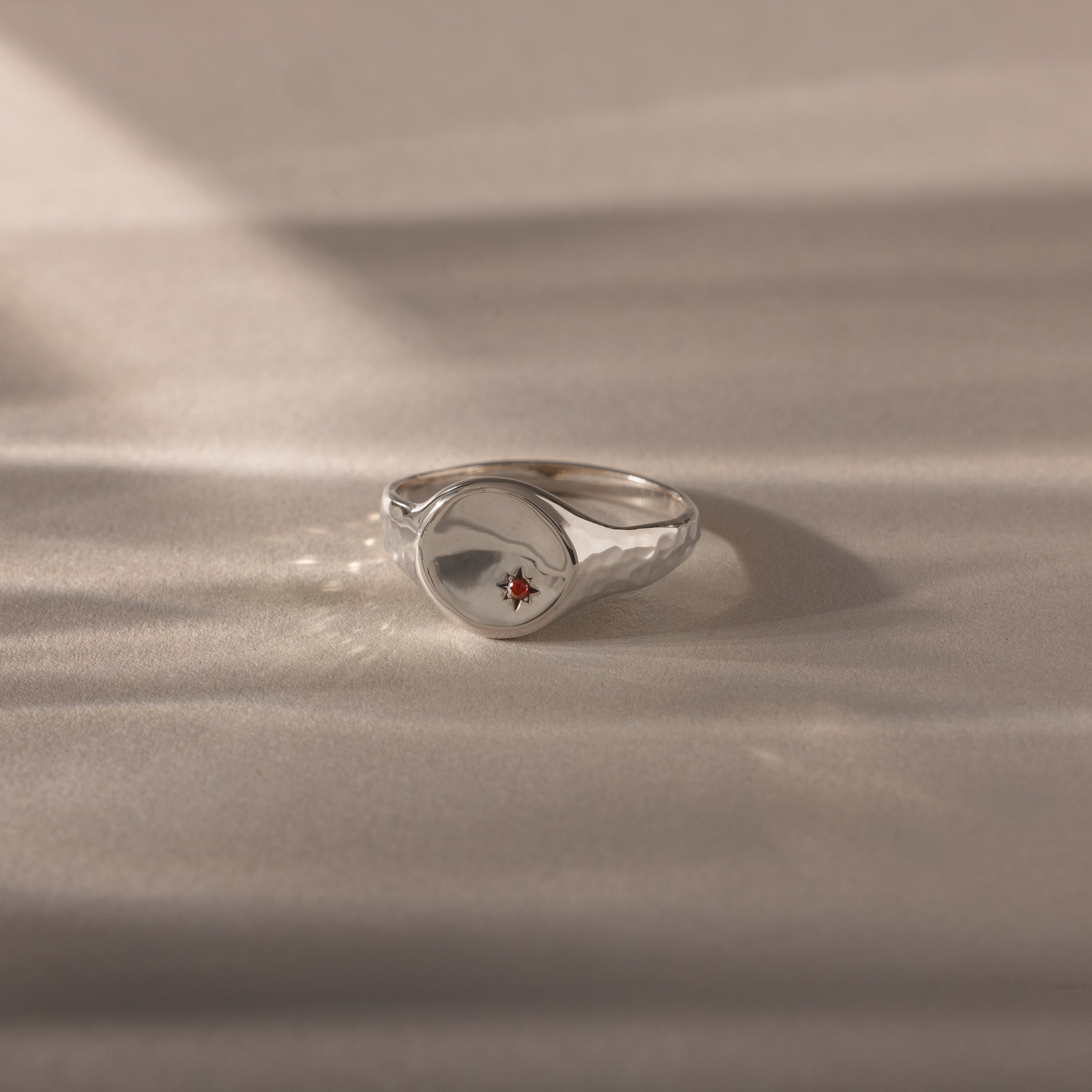 North Star Garnet Signet Ring - Image 3