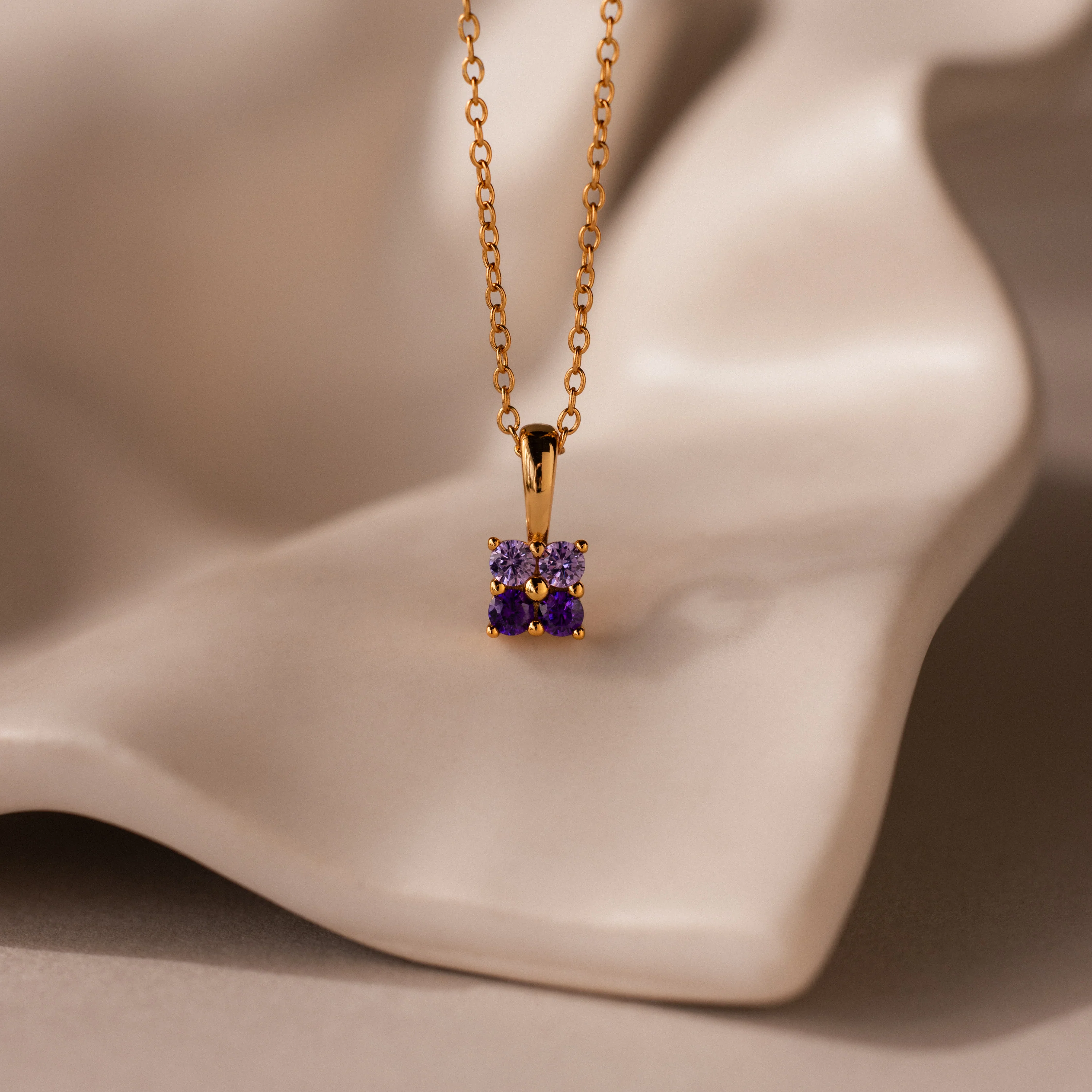 Ombre Birthstone Flower Necklace - Image 4