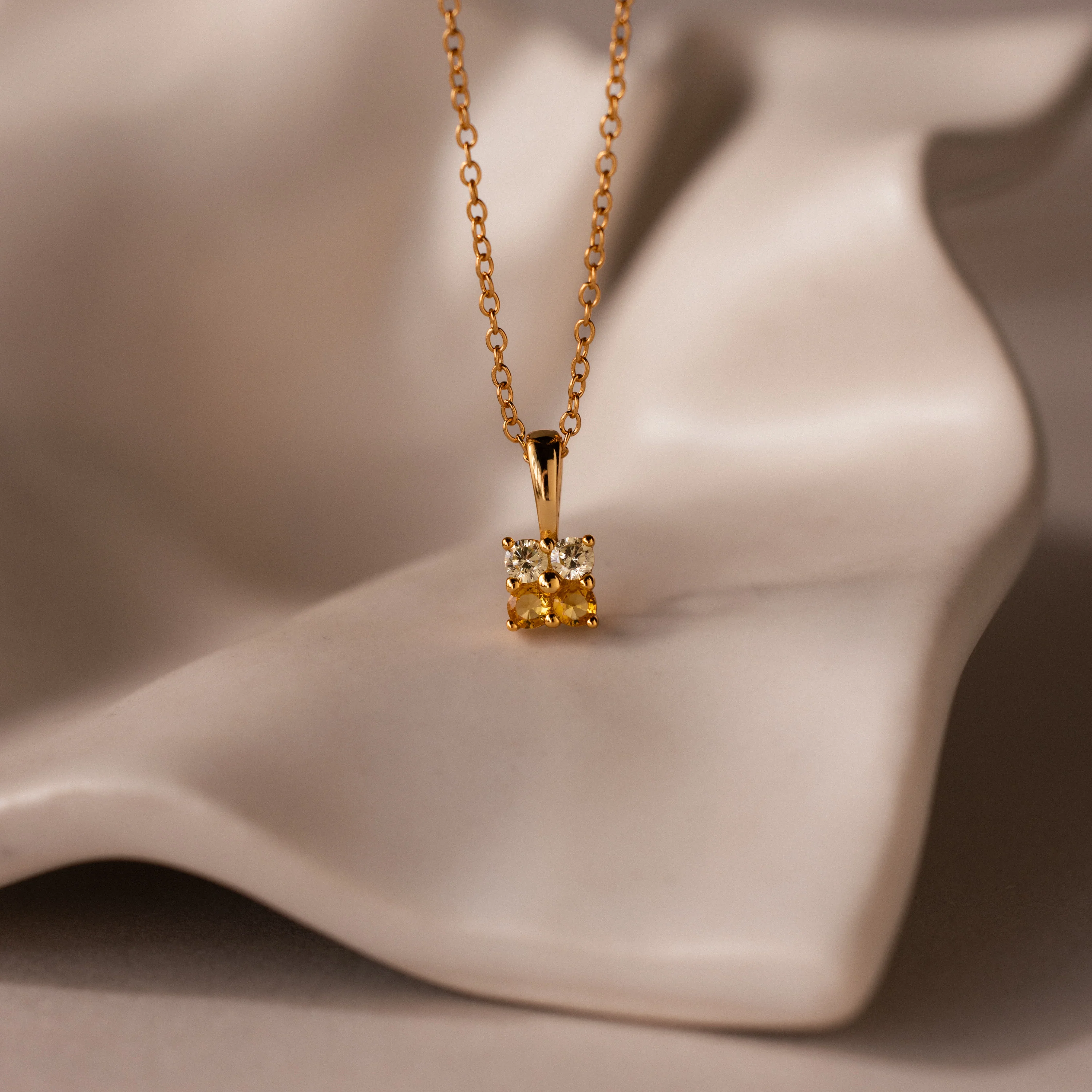 Ombre Topaz Flower Necklace