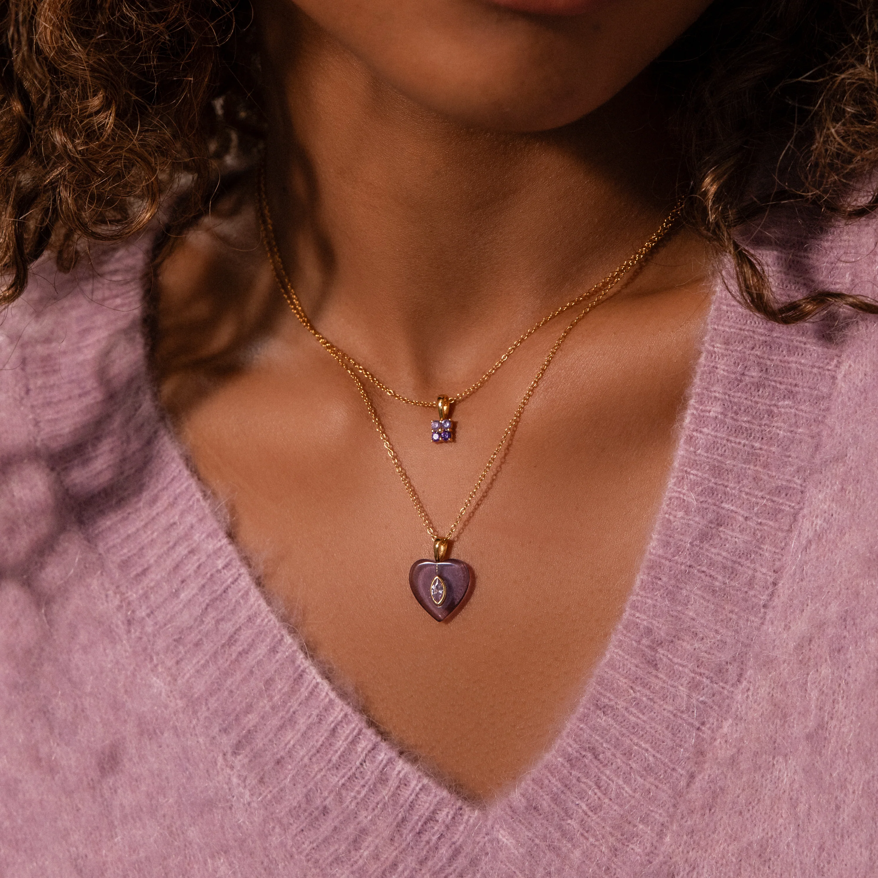 Ombre Topaz Flower Necklace - Image 4