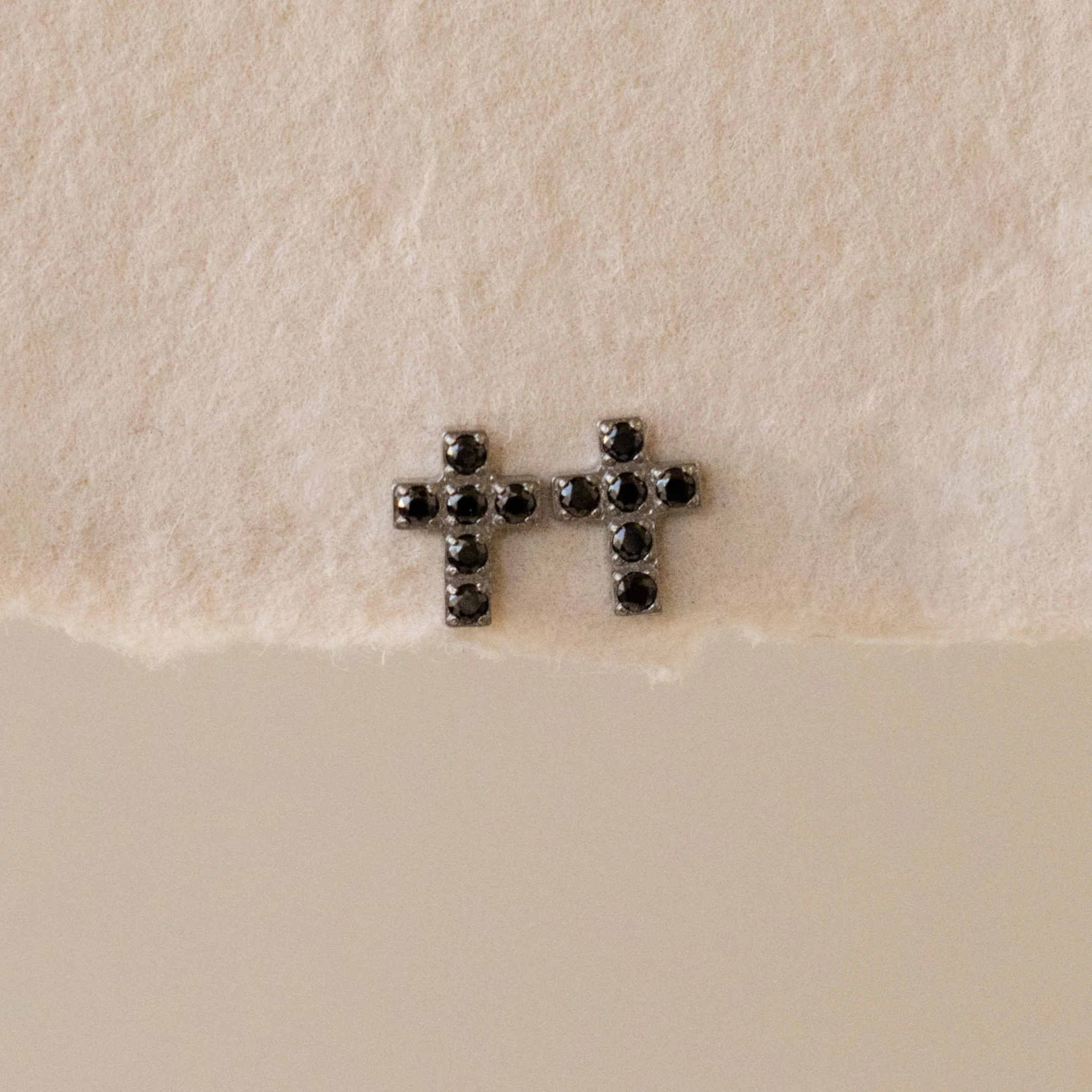 Onyx Cross Flatback Studs