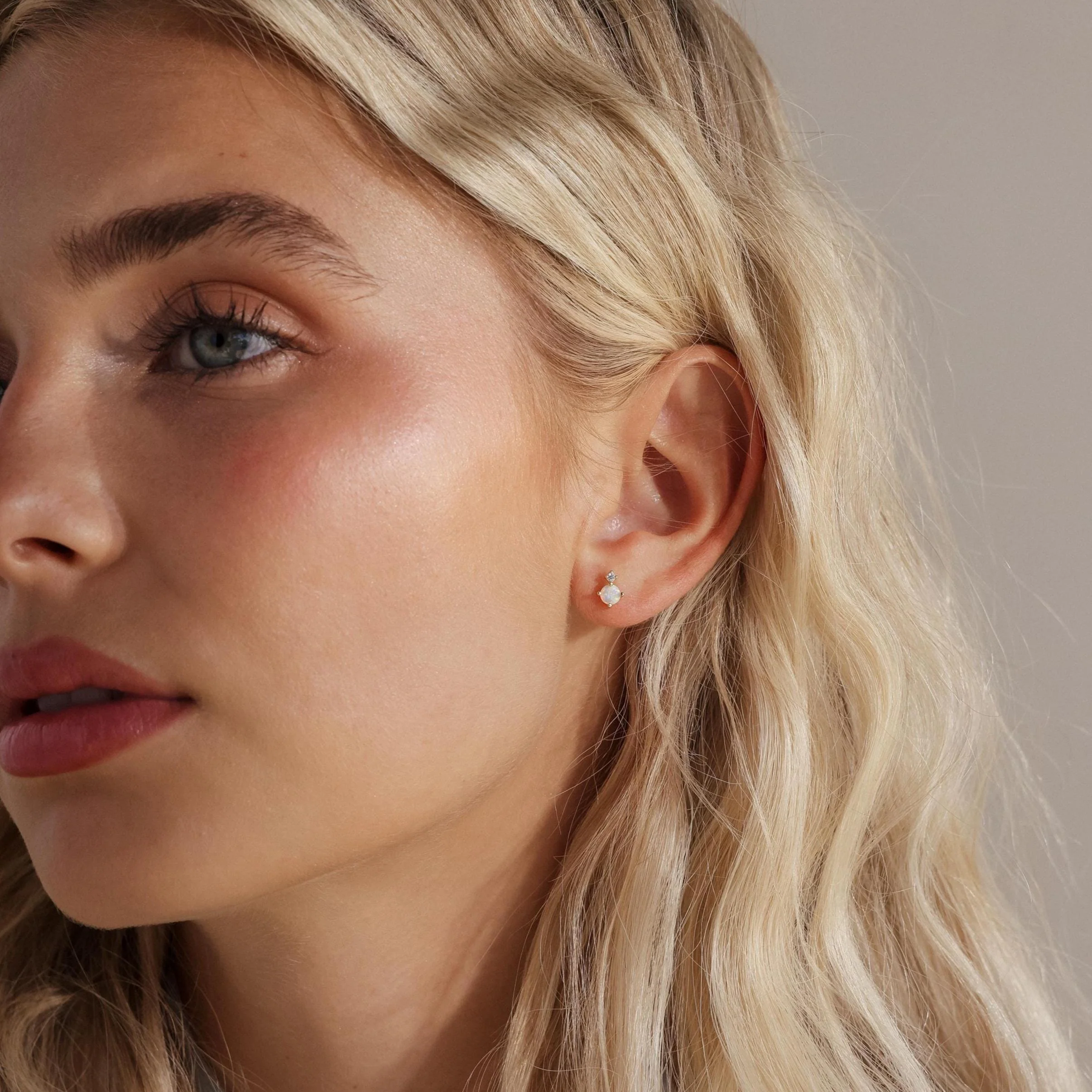 Opal & Diamond Flatback Studs - Image 8