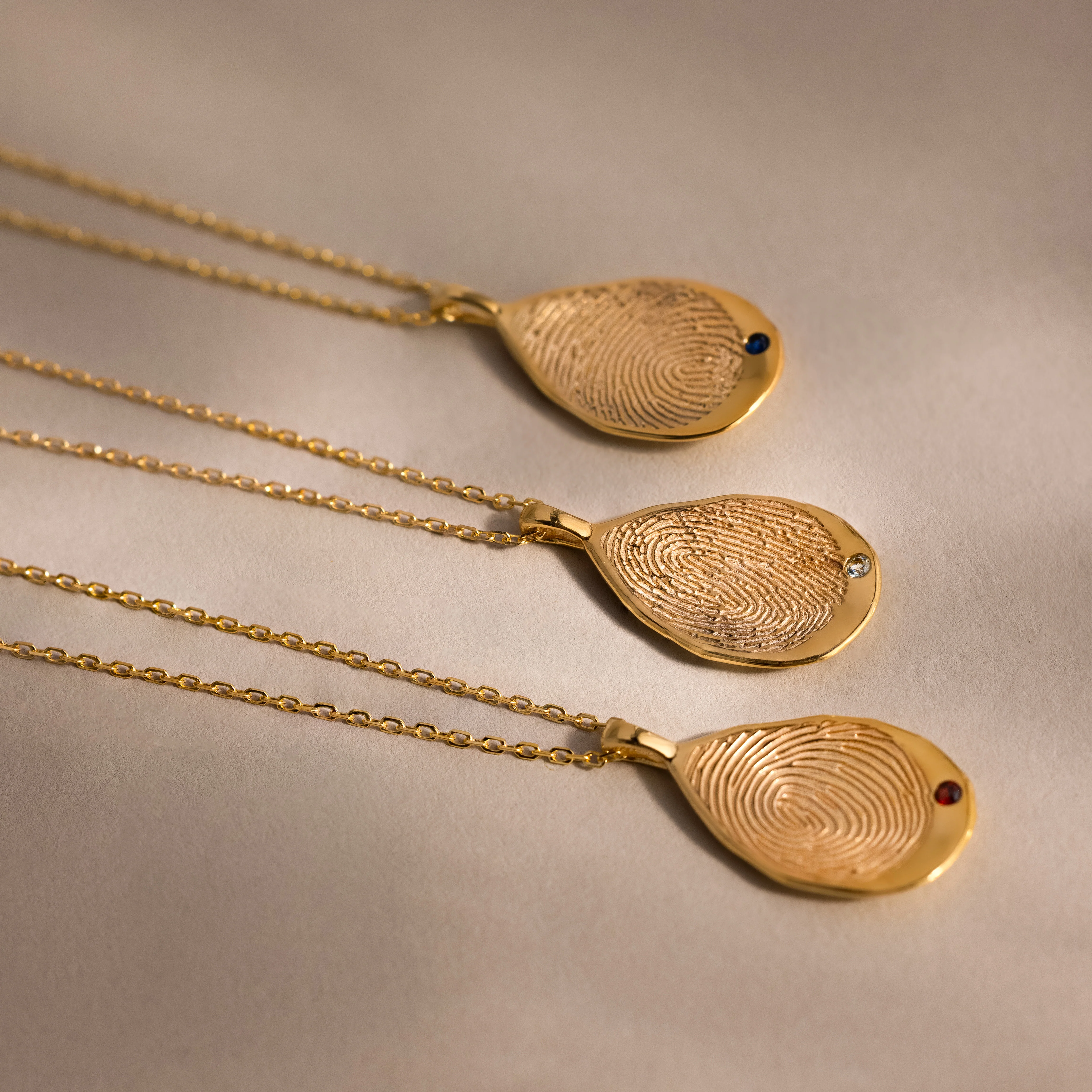 Organic Fingerprint Teardrop Necklace - Image 8