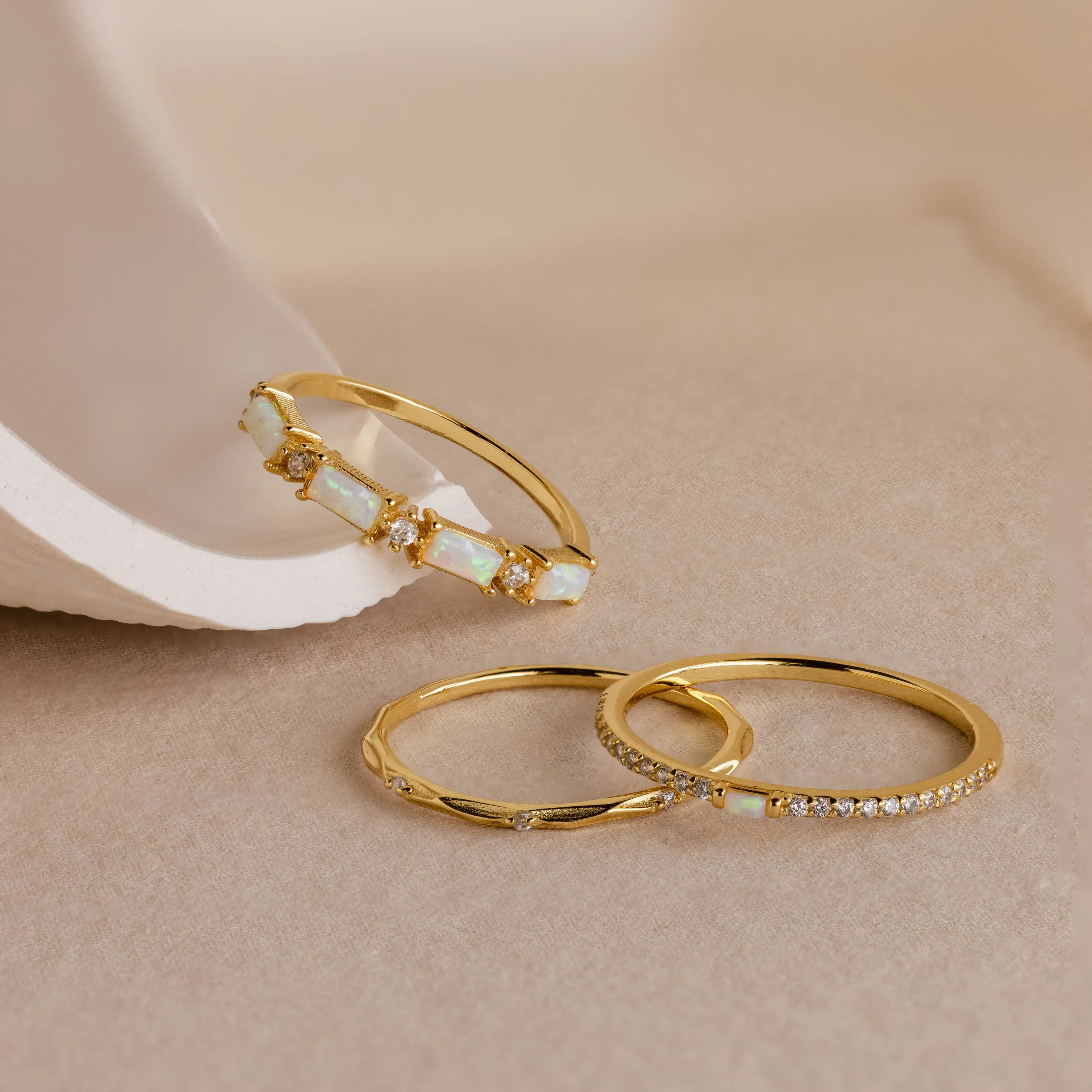 Pave Opal Ring Set in 18K Gold - Image 7