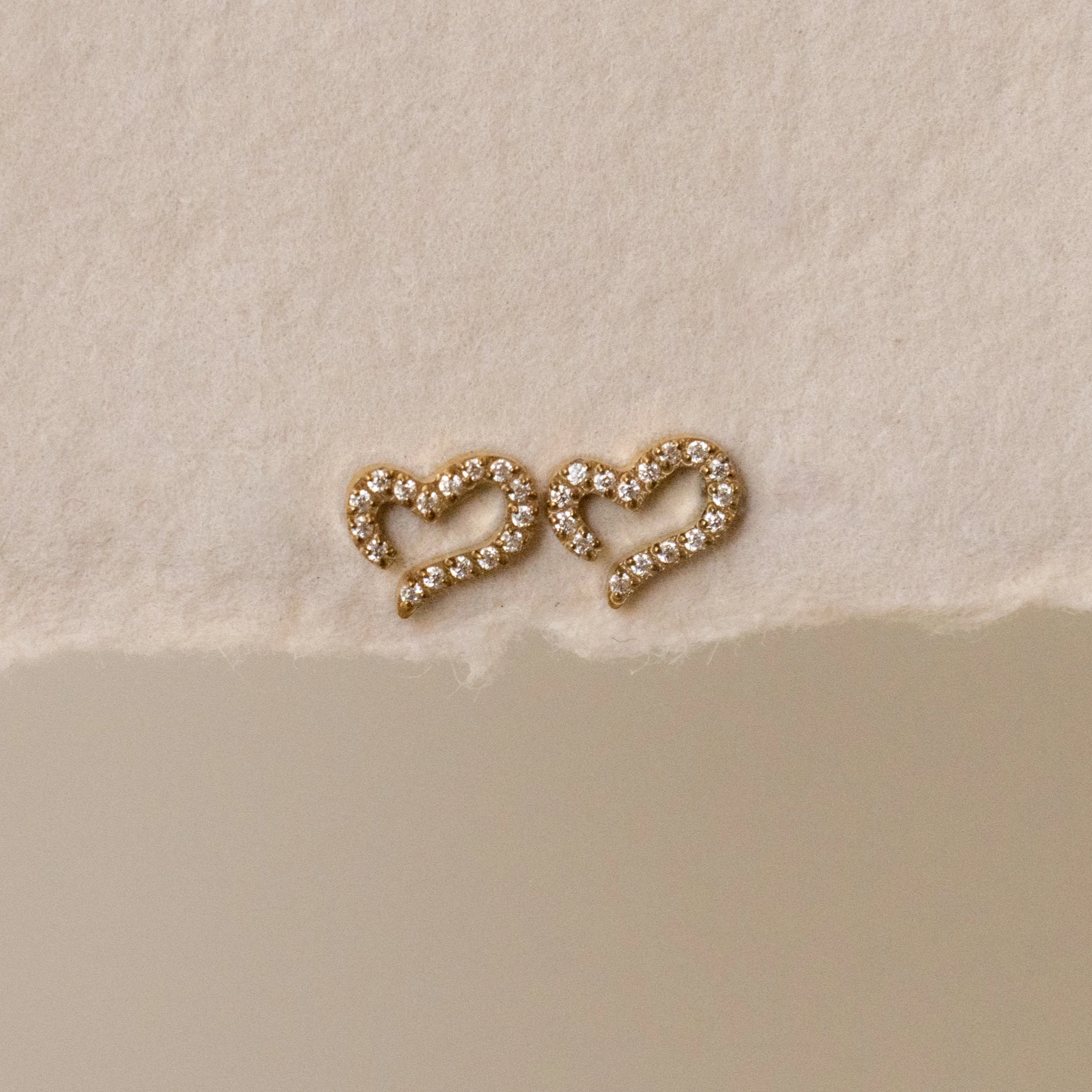 Pave Open Heart Flatback Studs