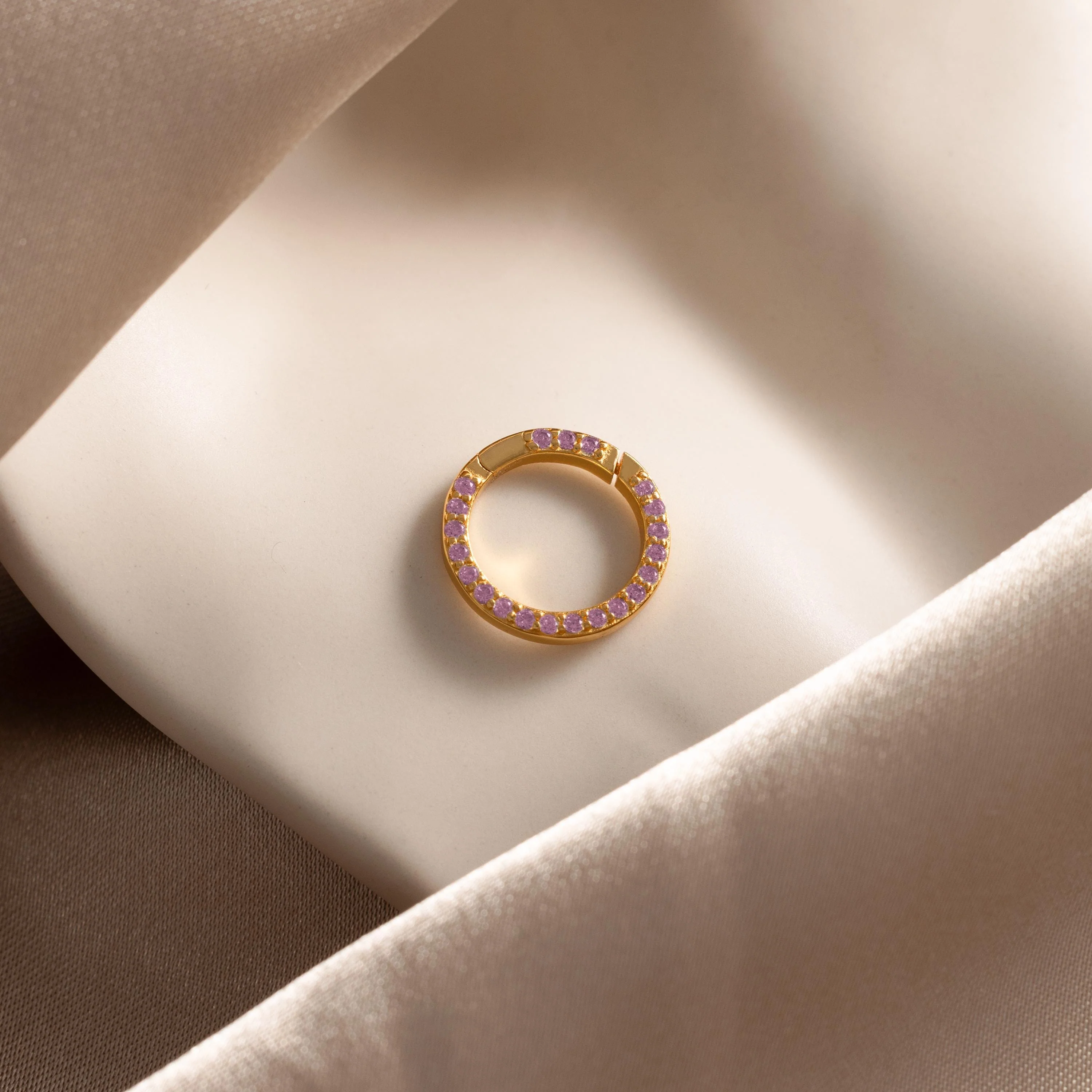 Pave Pink Tourmaline Charm Clip