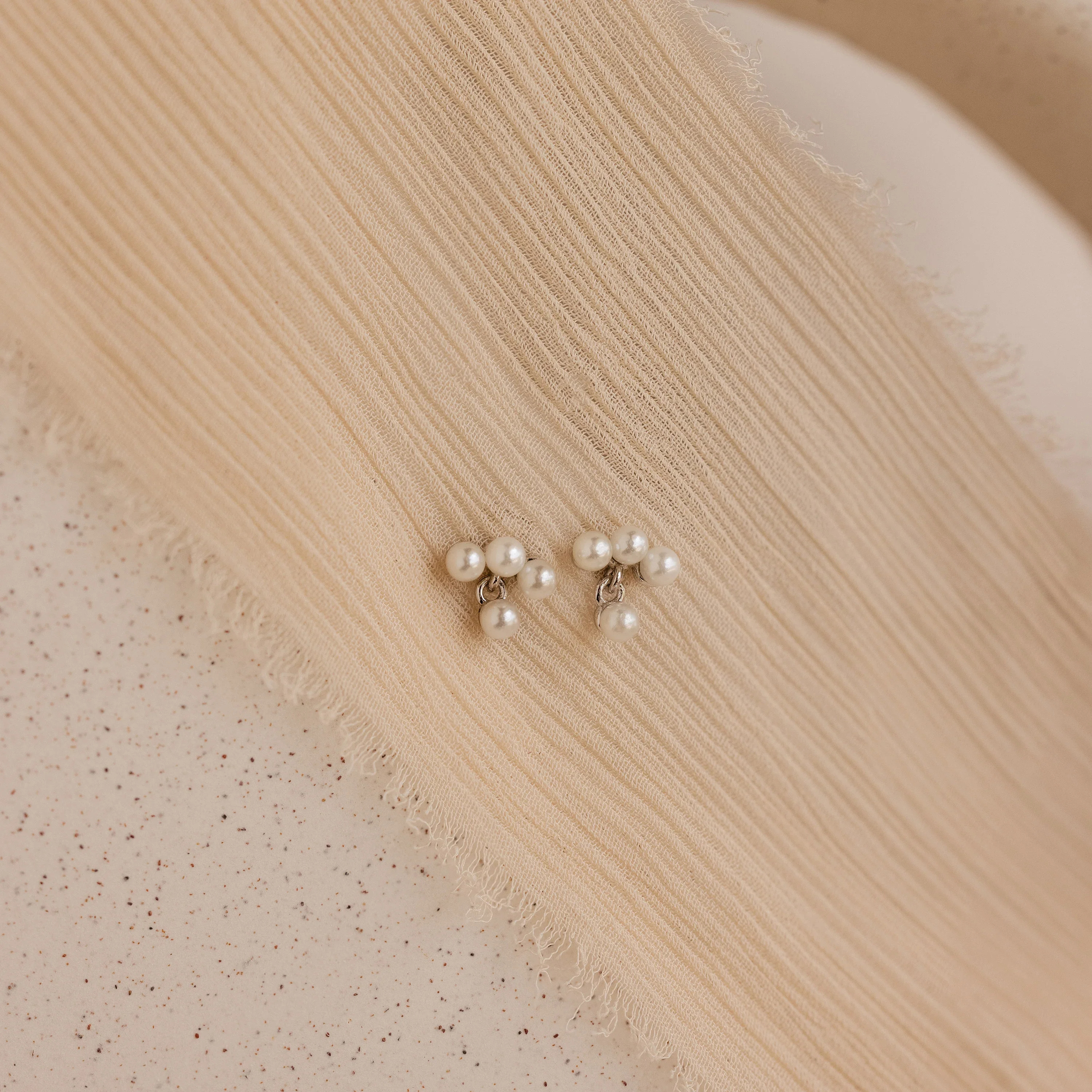 Pearl Cluster Drop Studs - Image 5