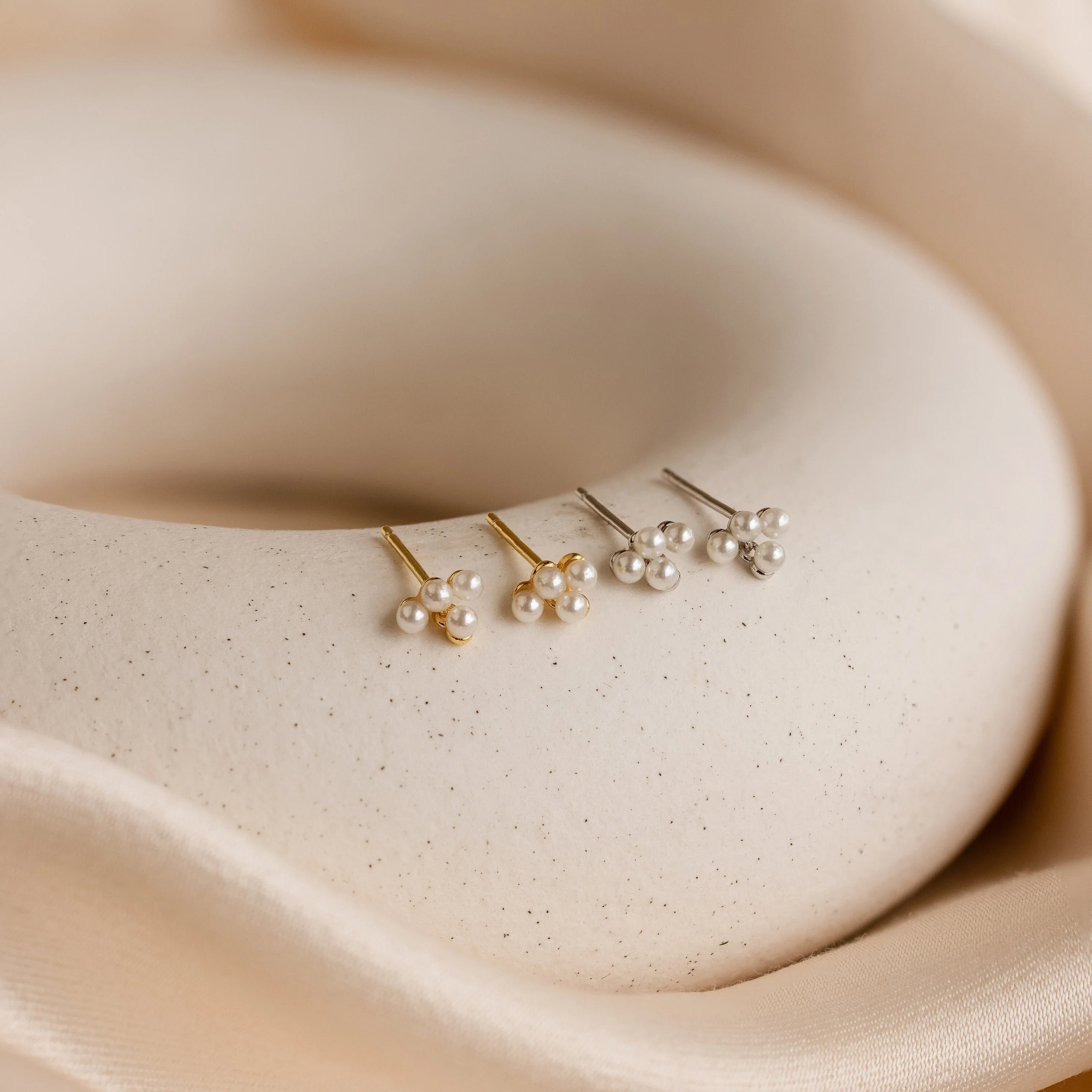 Pearl Cluster Drop Studs - Image 7