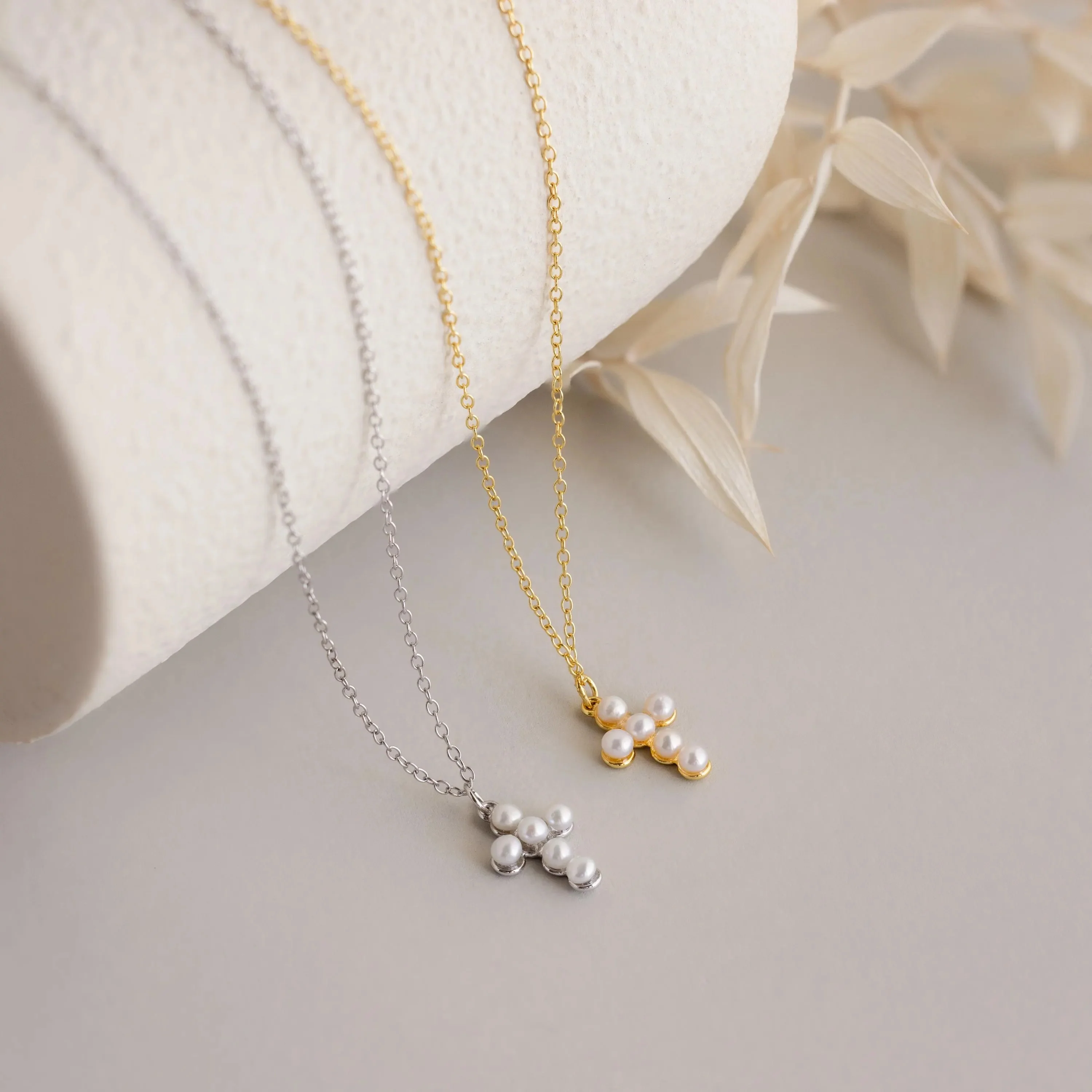 Pearl Cross Necklace - Image 3