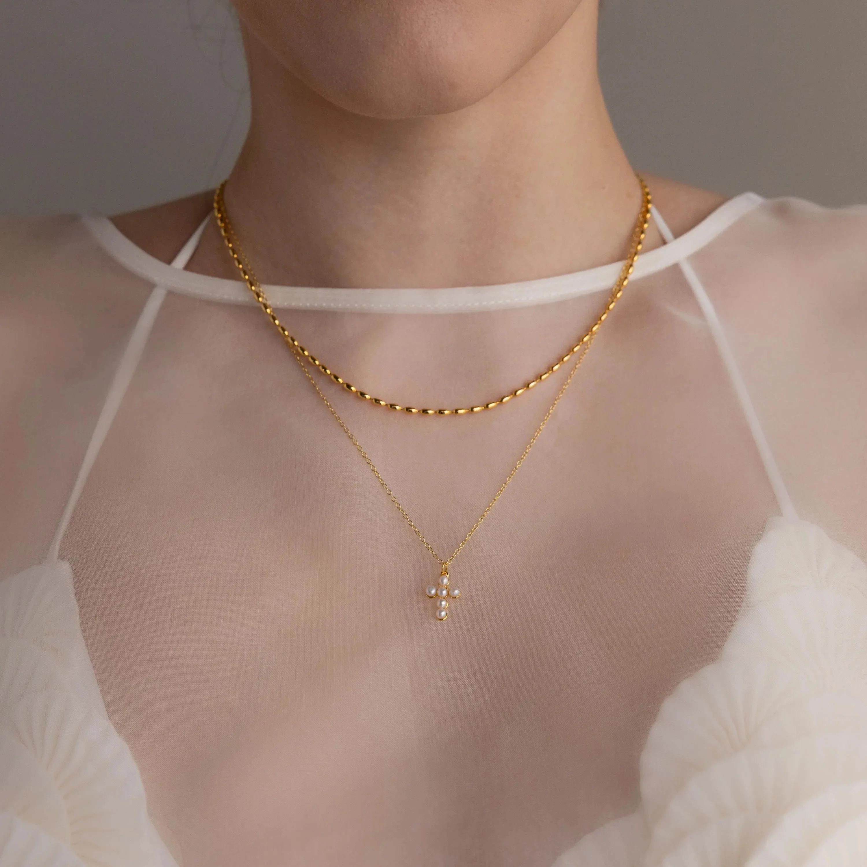 Pearl Cross Necklace - Image 6