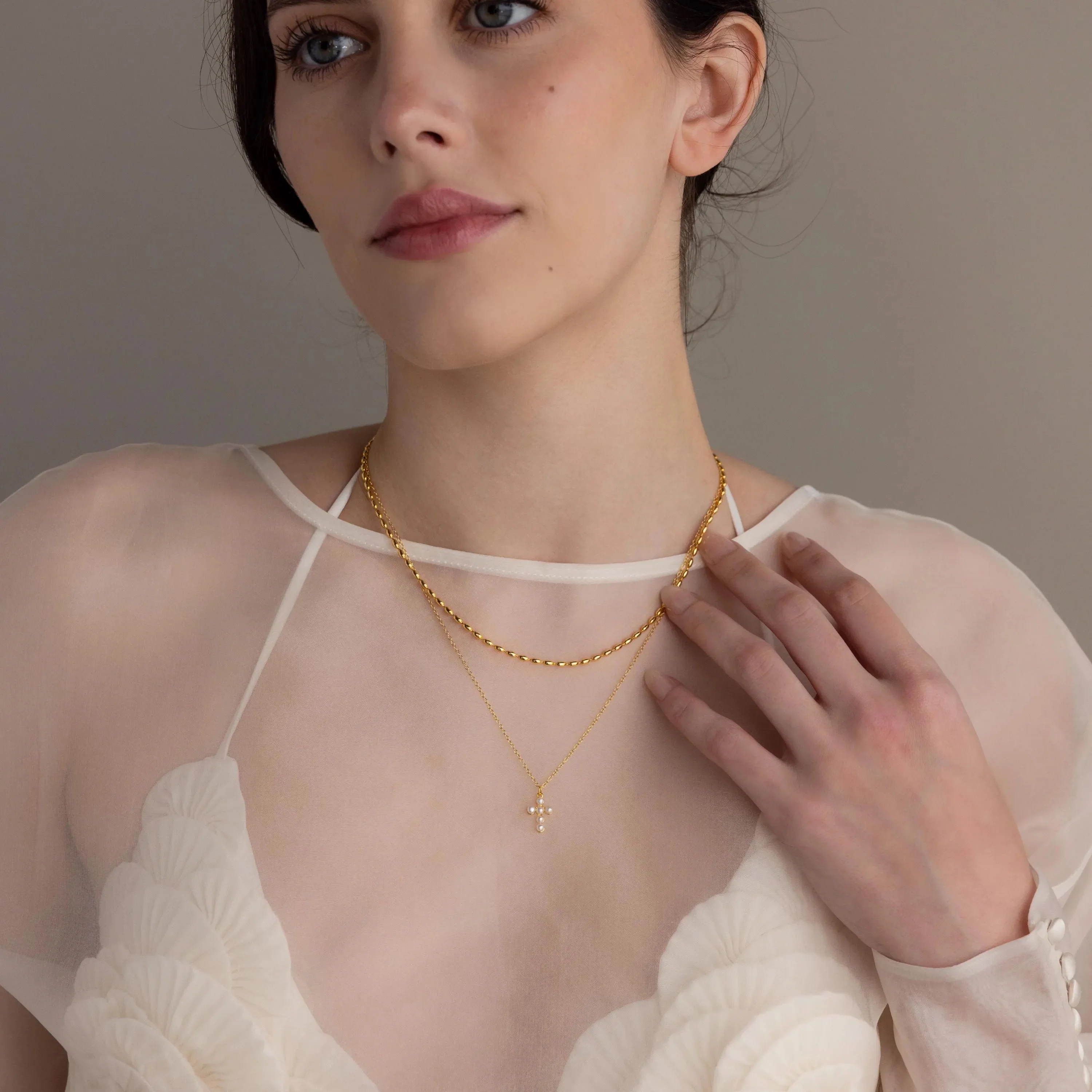 Pearl Cross Necklace - Image 8