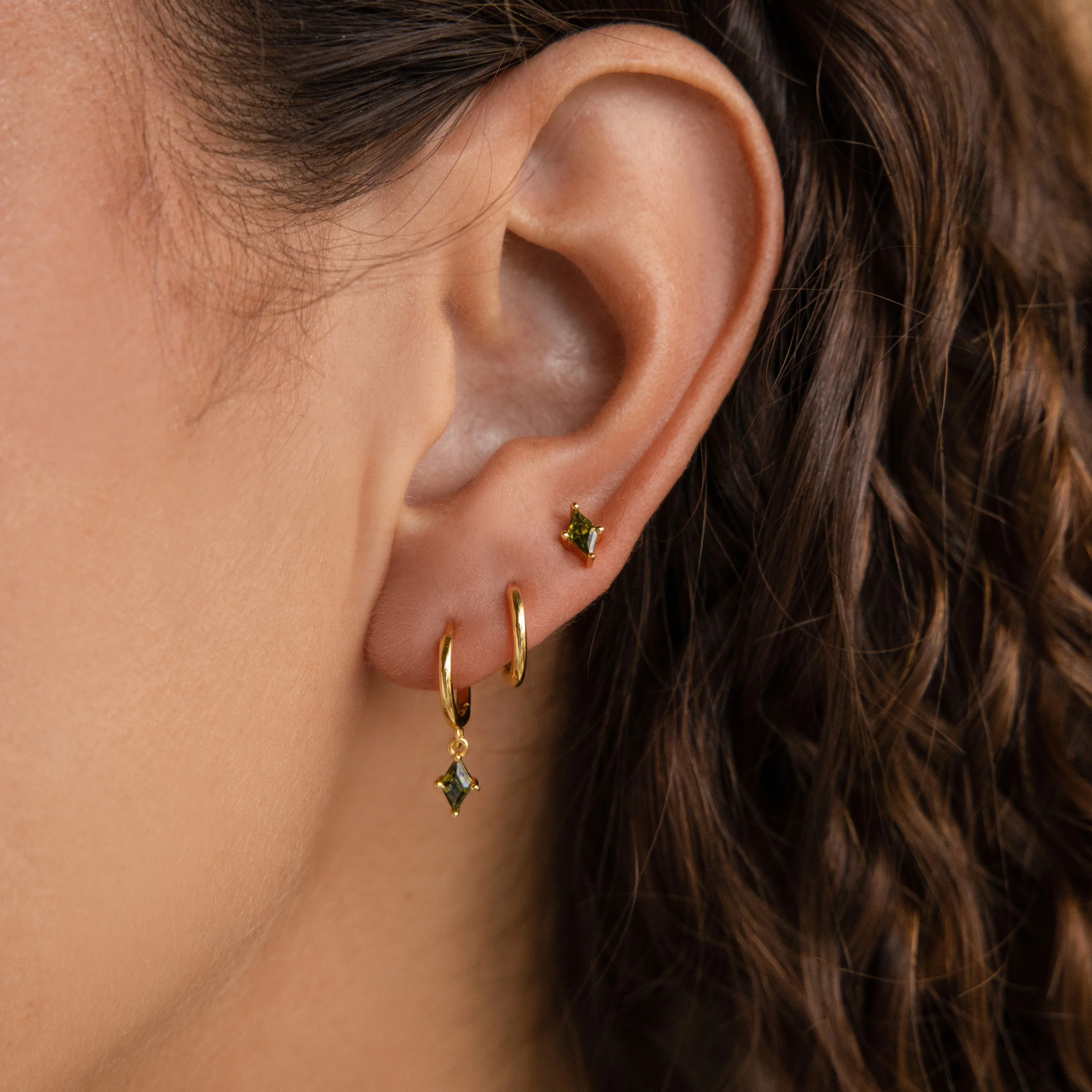 Peridot Earrings Set in 18K Gold - Image 2