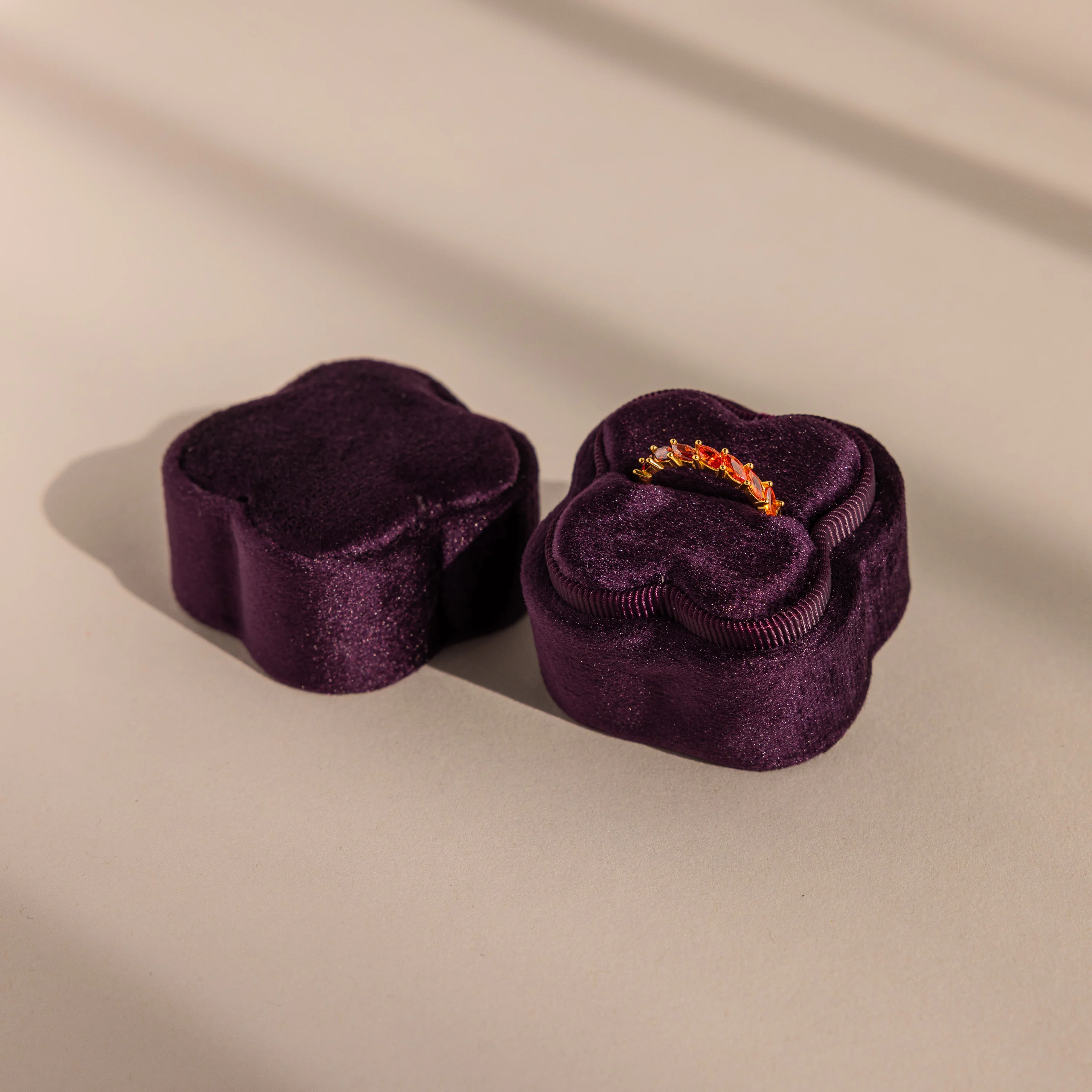 Flower Velvet Ring Box