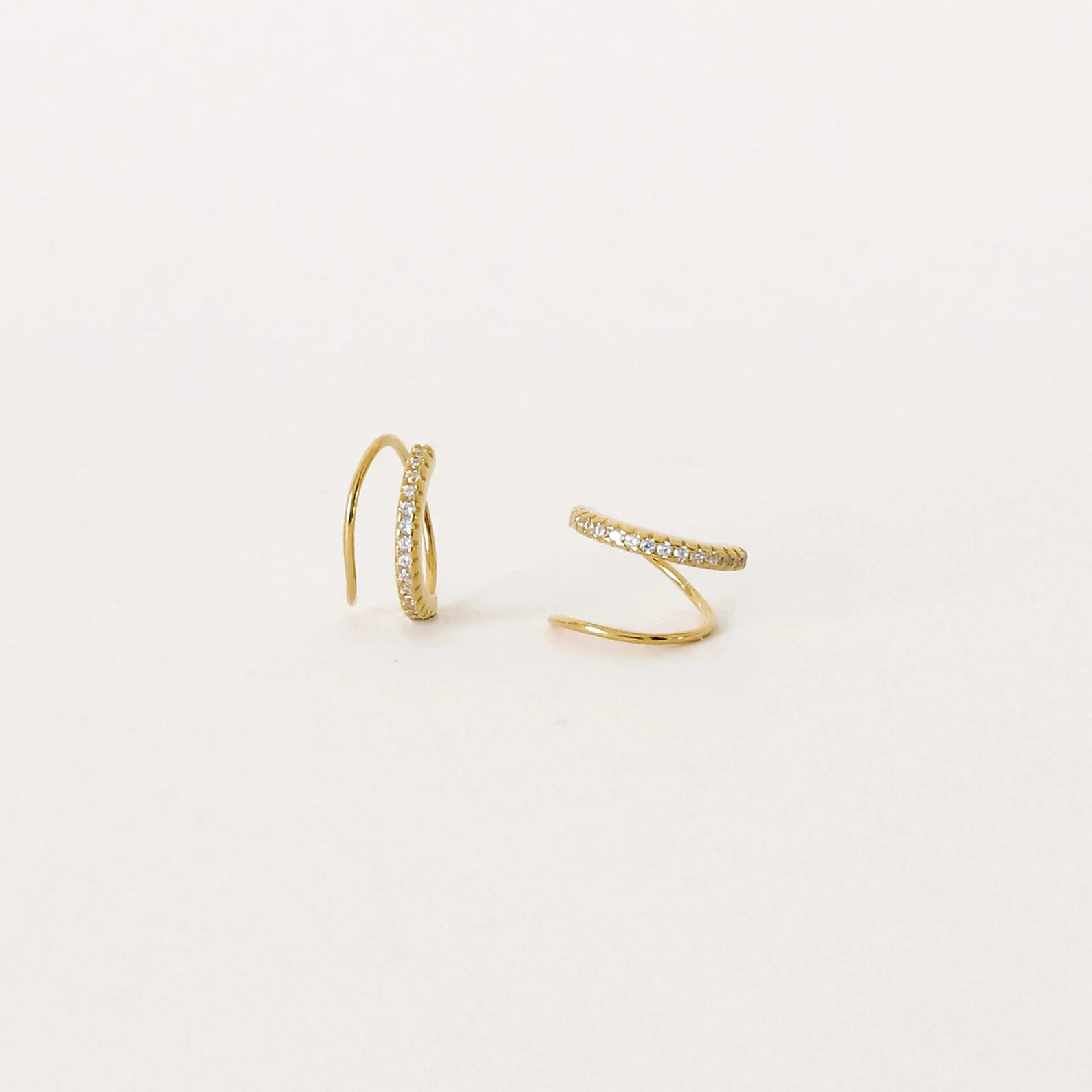 River Pave Wire Huggies - Image 7