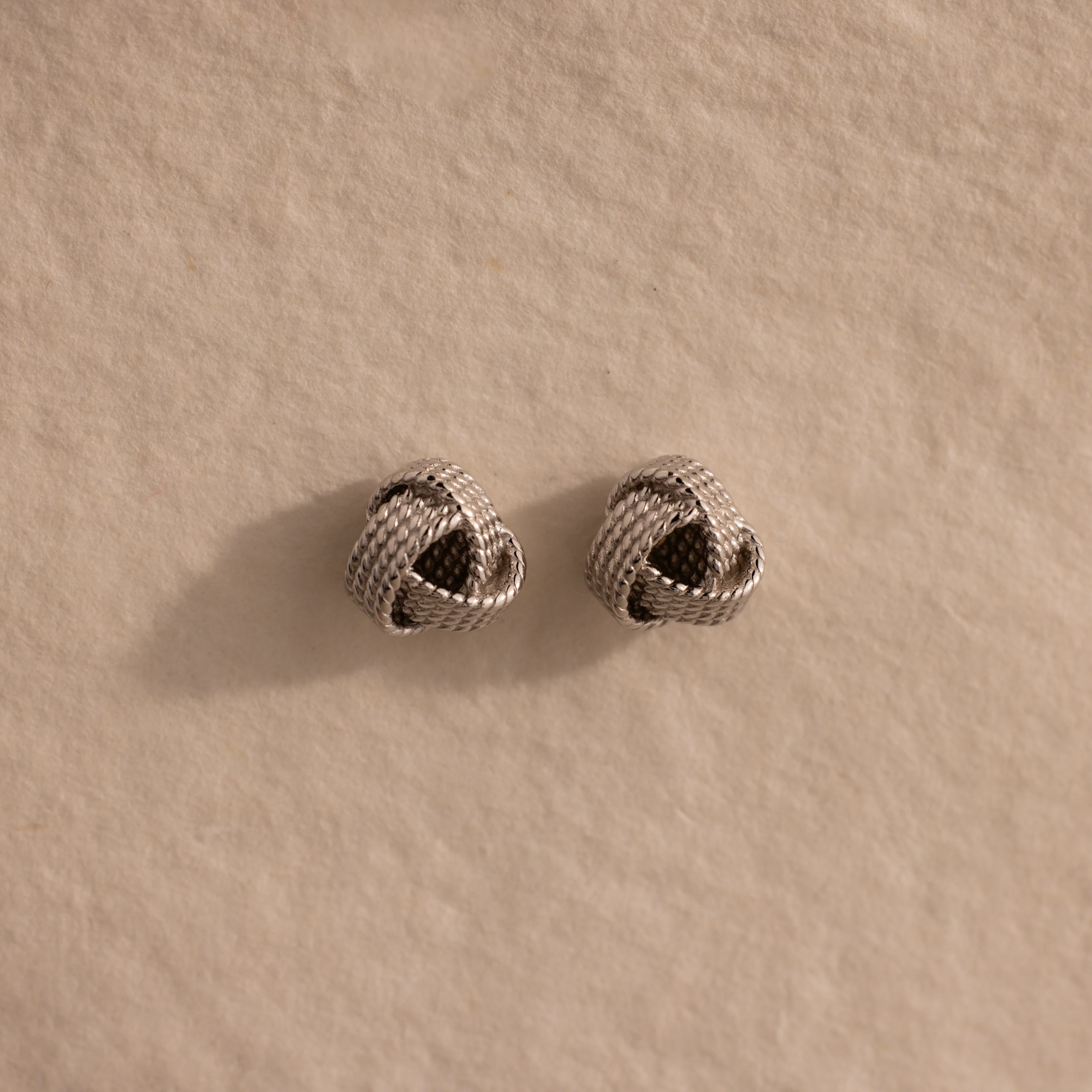 Rope Knot Studs in Silver